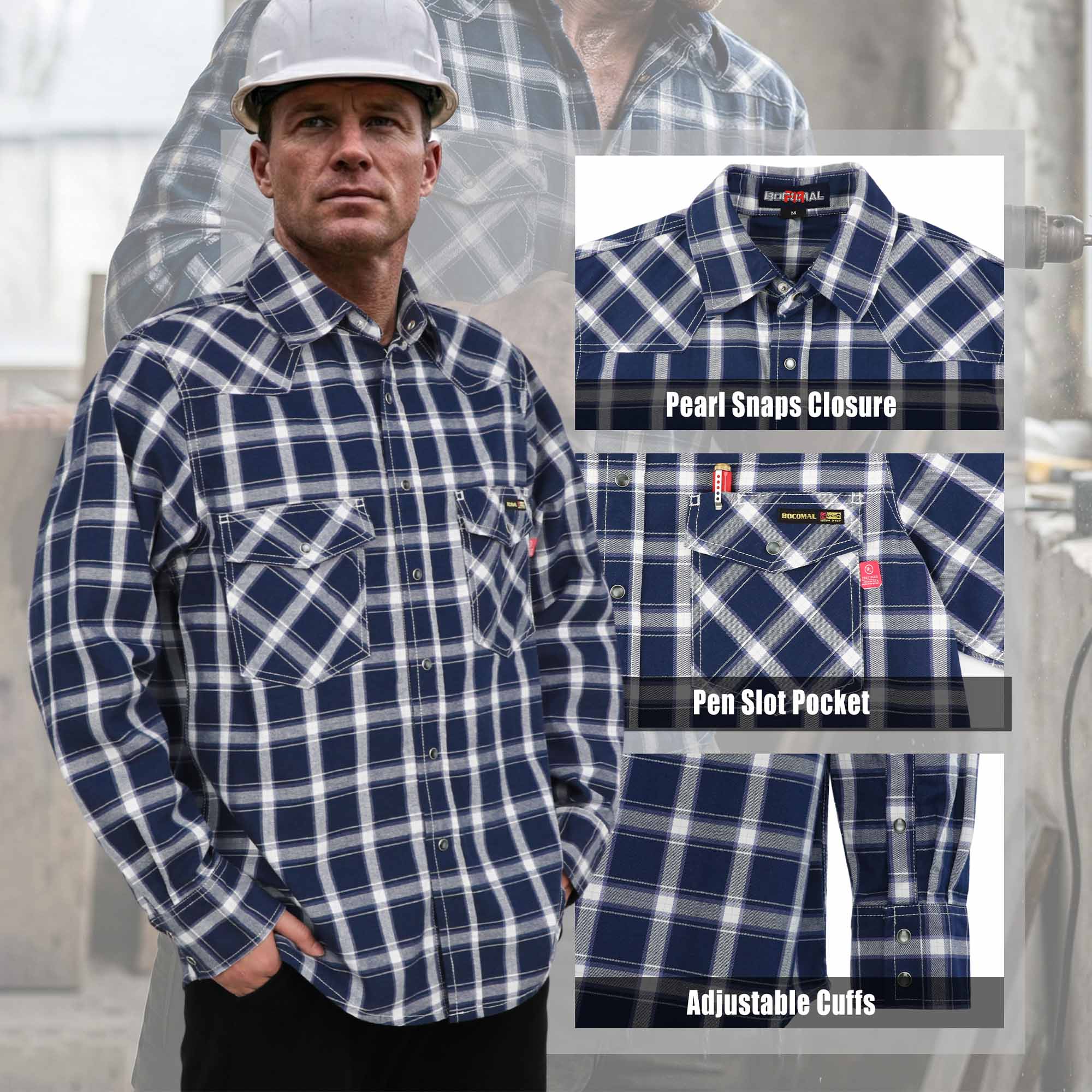 7.5OZ FR 100% C NFPA2112 Welding Shirt- 0910