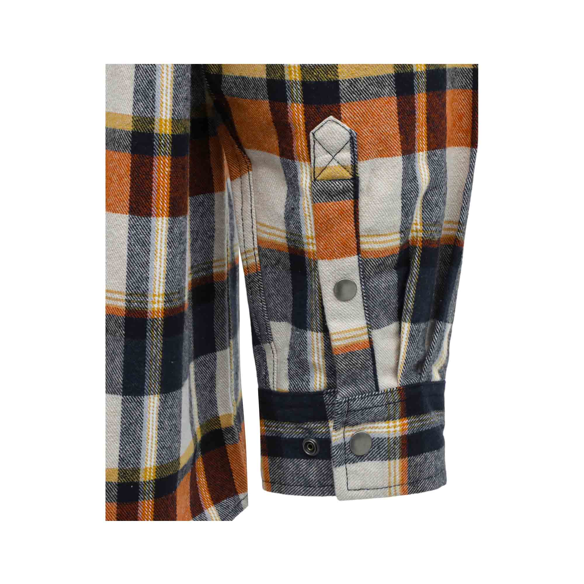 8.5OZ Plaid Flannel Shirts With Hoodie-3818H