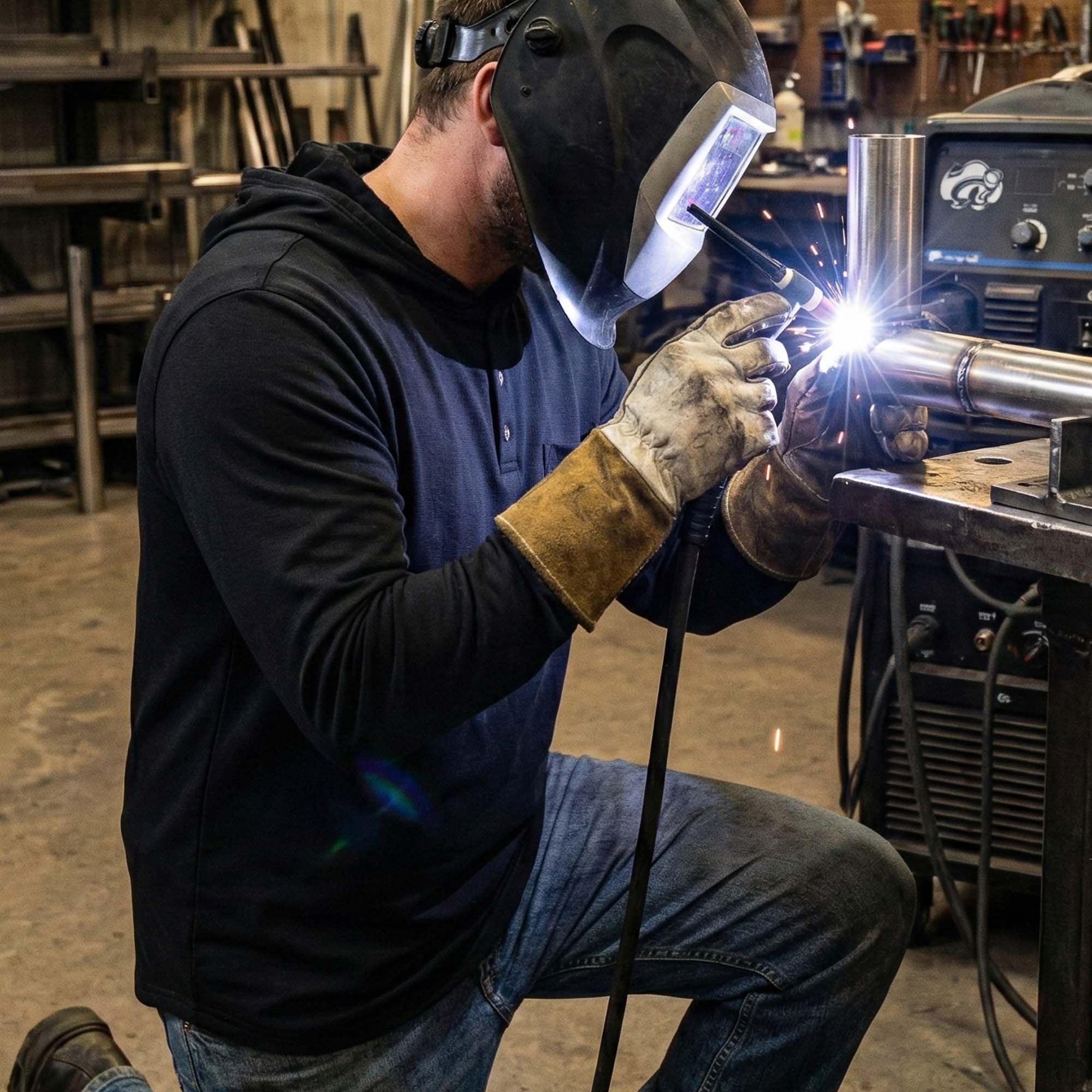 7OZ Cotton Flame-Resistant Hooded Henley T-Shirt - B103