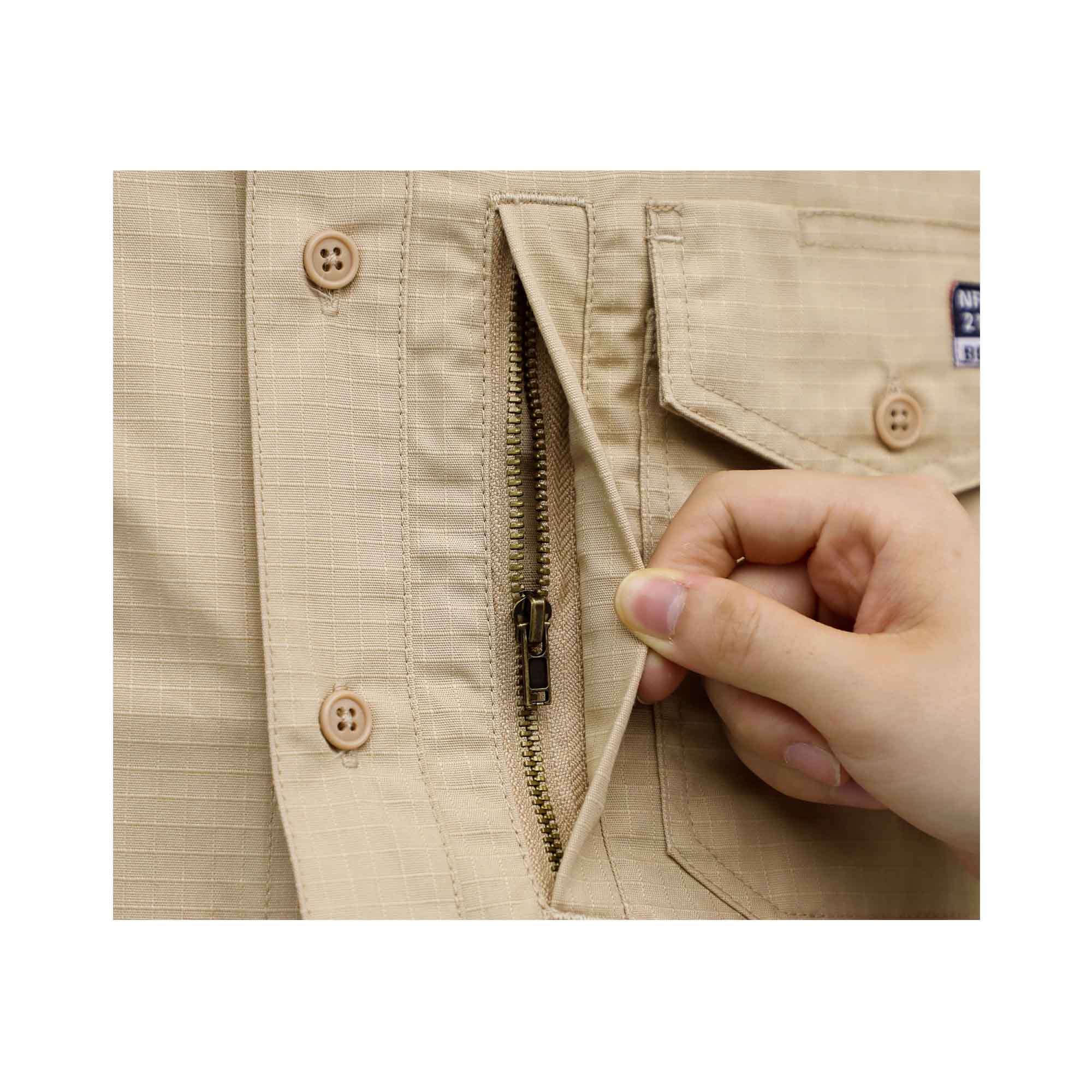 6OZ Solid Ripstop Water Repellent Work Shirt -6628