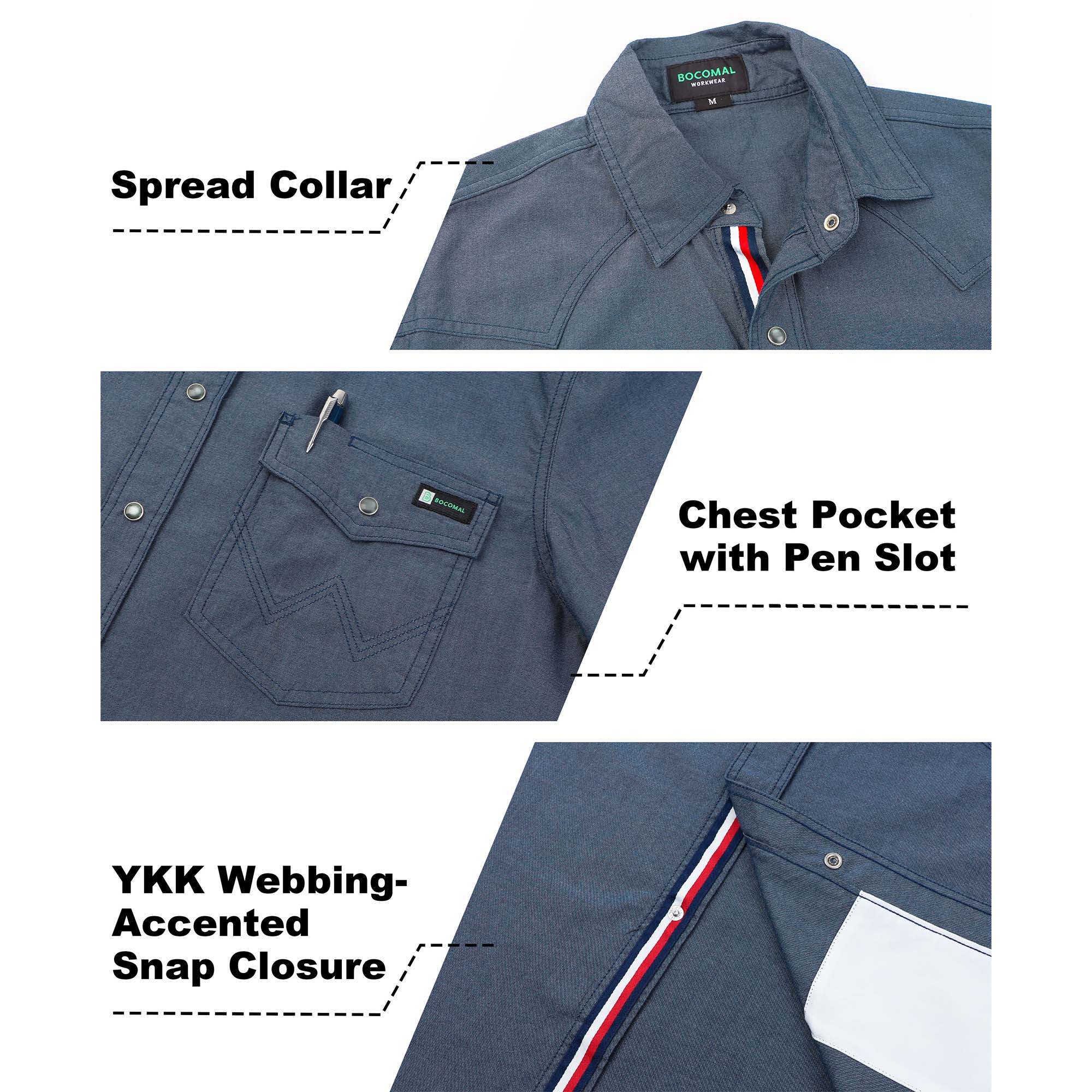 5OZ Lightweight 100% C Chambray Shirt (NON-FR)-SH041L
