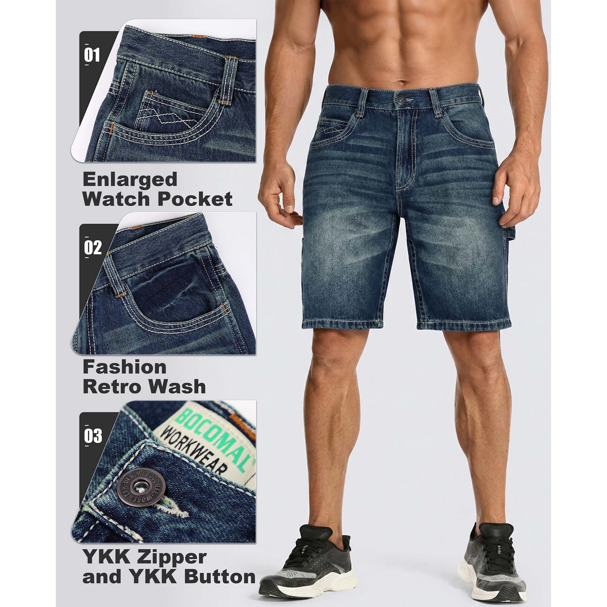 12.5OZ Heavy Duty 100% C Relaxed Denim Shorts (NON-FR)-PN102A