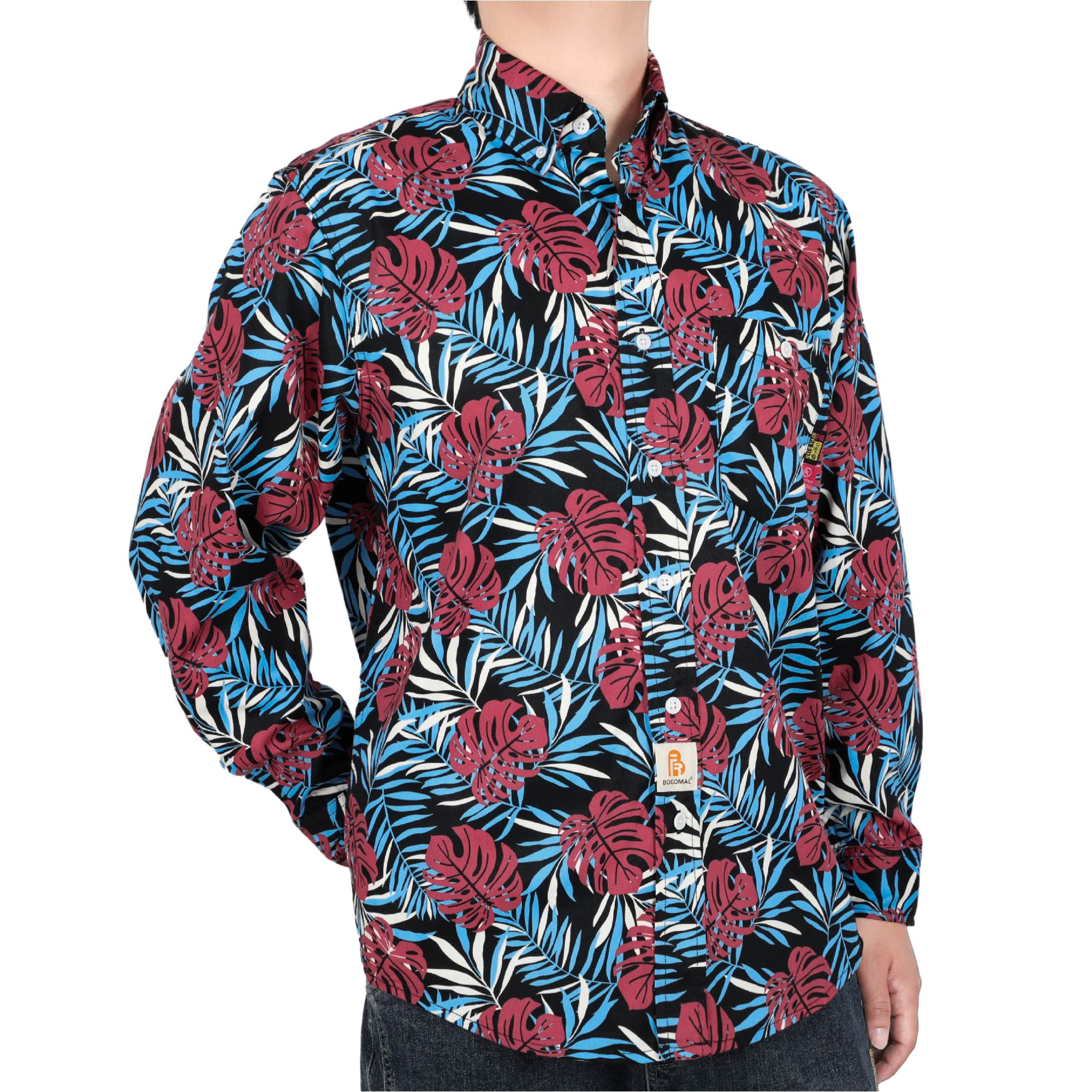 6.5OZ Printed Hawaii Lightweight Button Down Flame Resistant Shirts-0816A