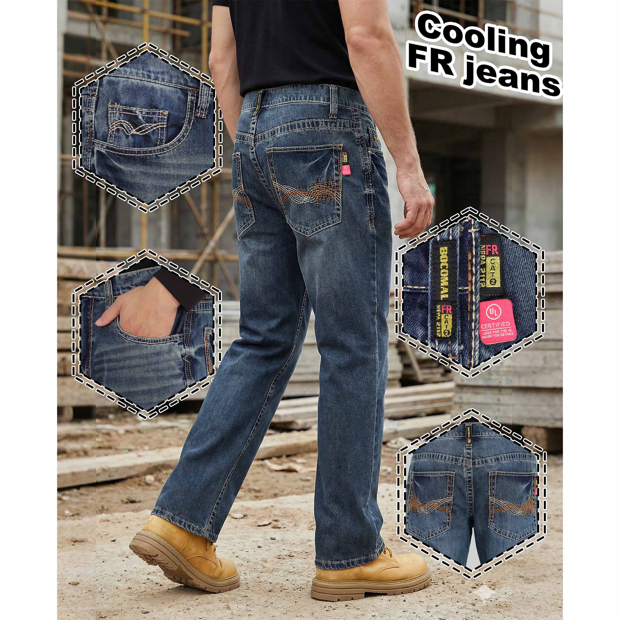 10OZ Midweight EX-Soft Relaxed Boot Vintage Washed FR Jeans-8306