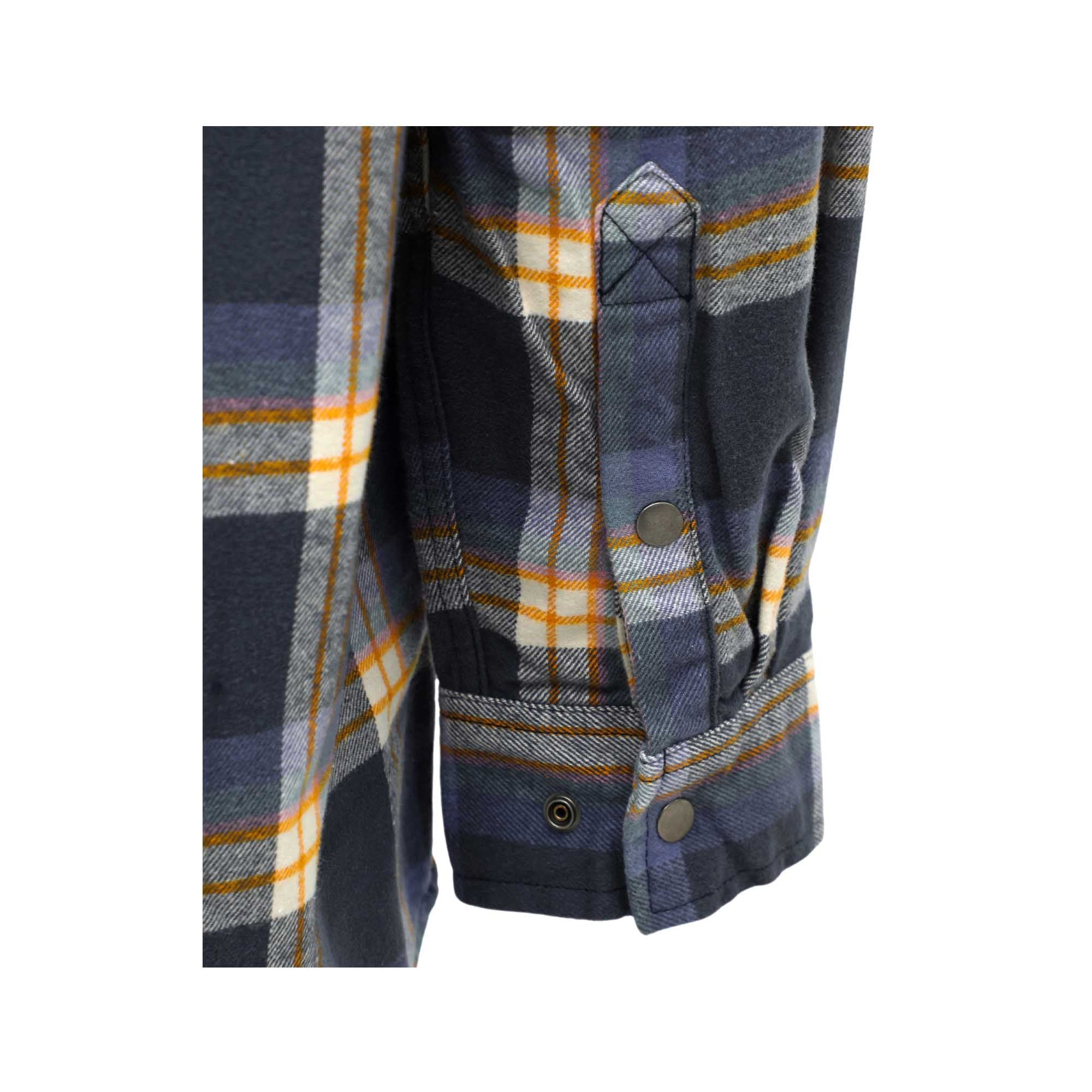 8.5OZ Plaid Flannel Shirts With Hoodie-3818H