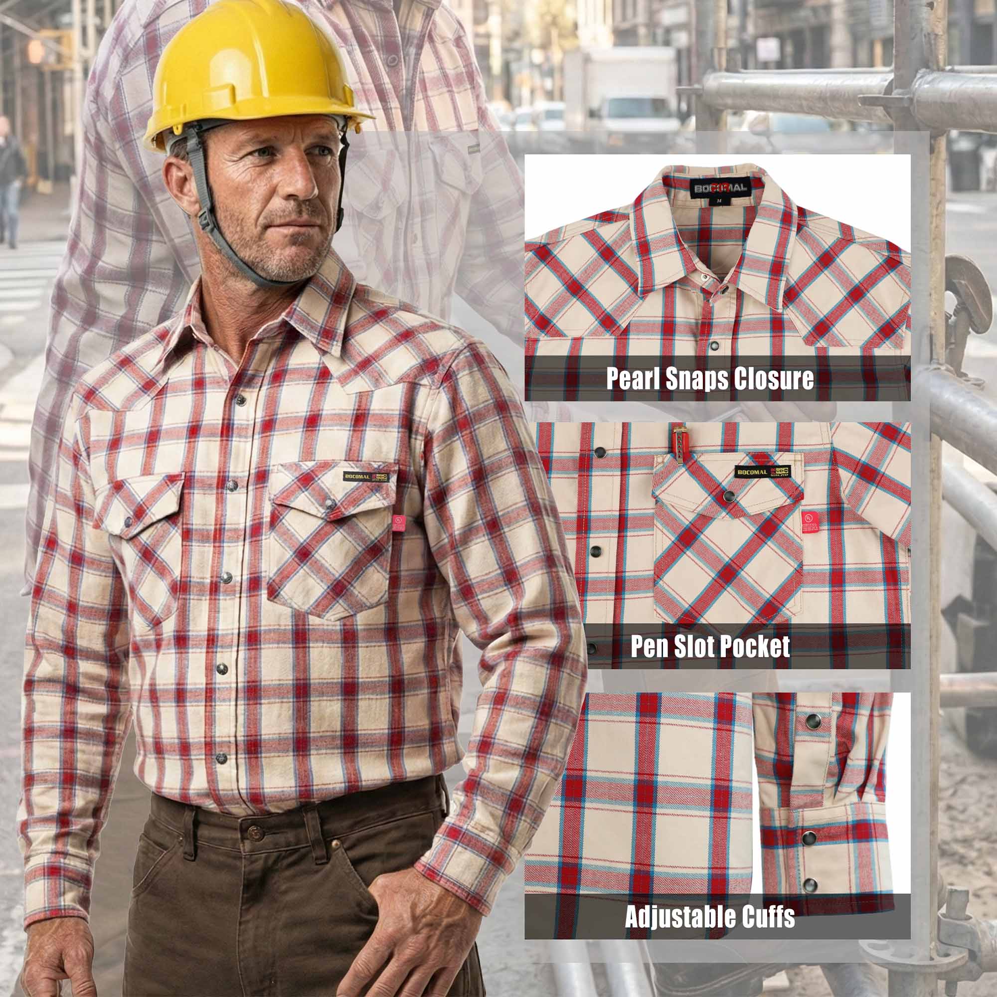 7.5OZ FR 100% C NFPA2112 Welding Shirt- 0910