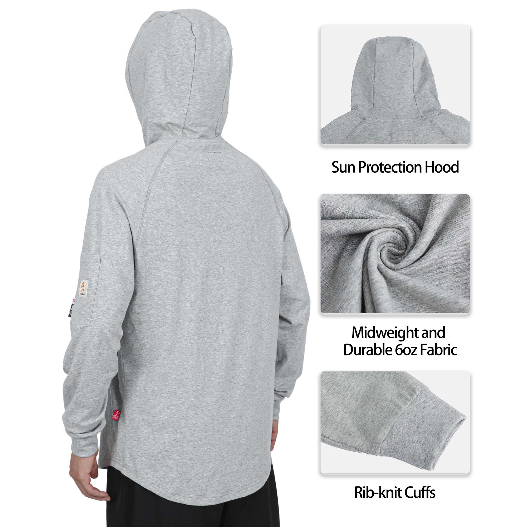 6OZ Buttonless Hoodie T-Shirts/Decorative Thread-6322