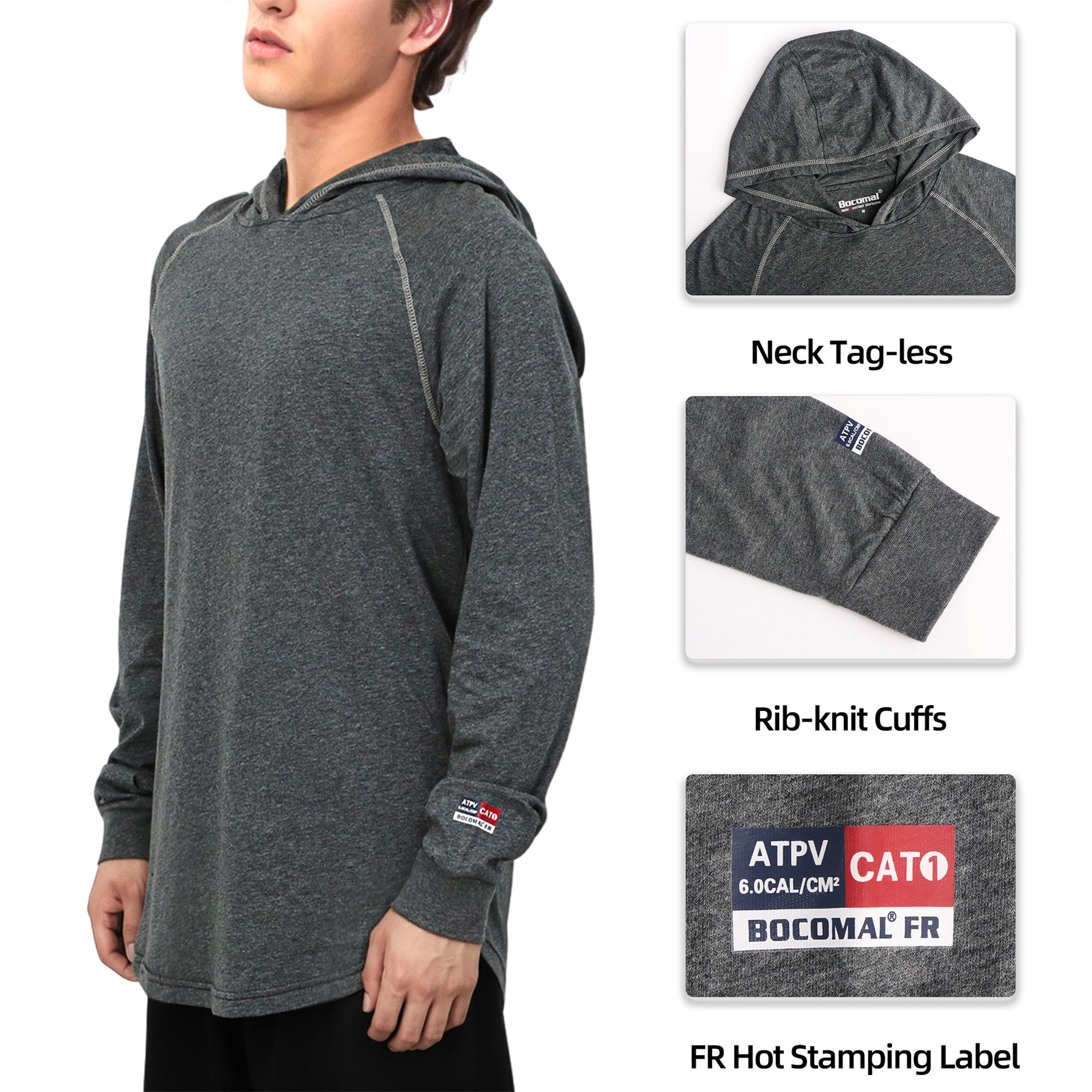 4.5OZ EX Lightweight Heather Series Flame Resistant NFPA2112 CAT1 Work Shirt Baselayer-6317