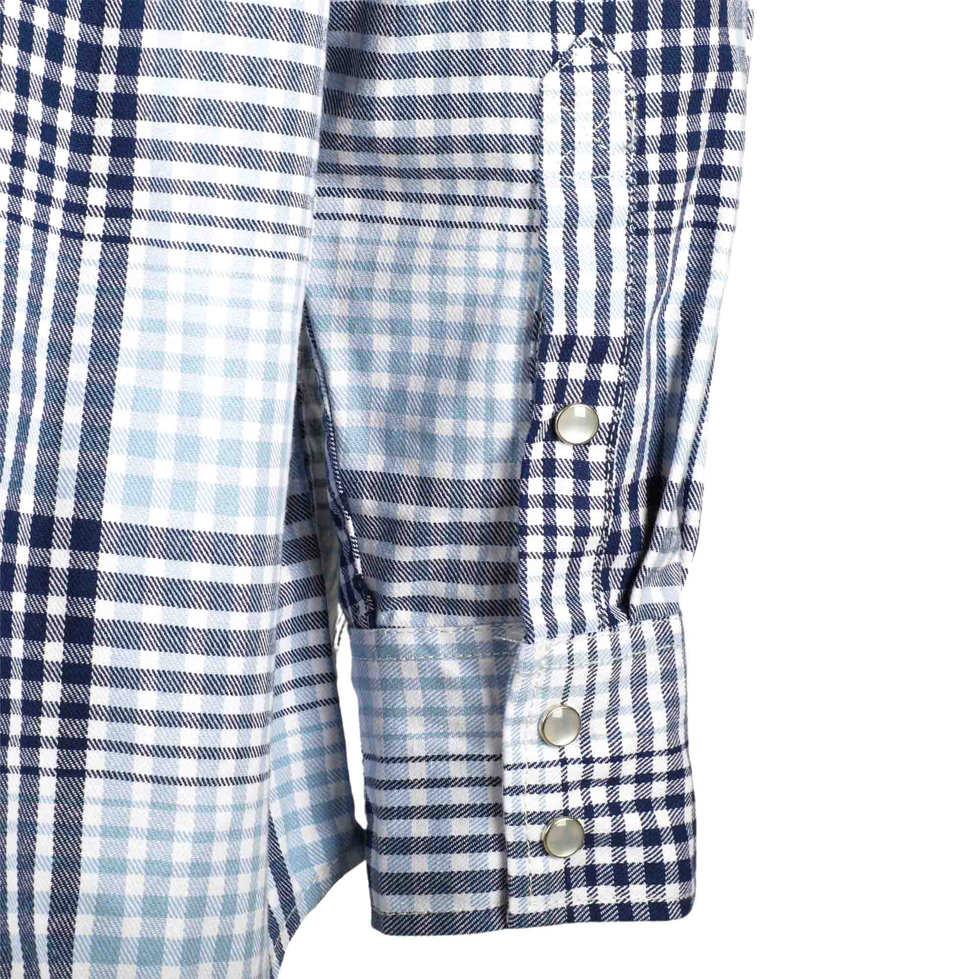 7.5OZ Printed Plaid Shirts With Metal Button(Final Sale)-3710