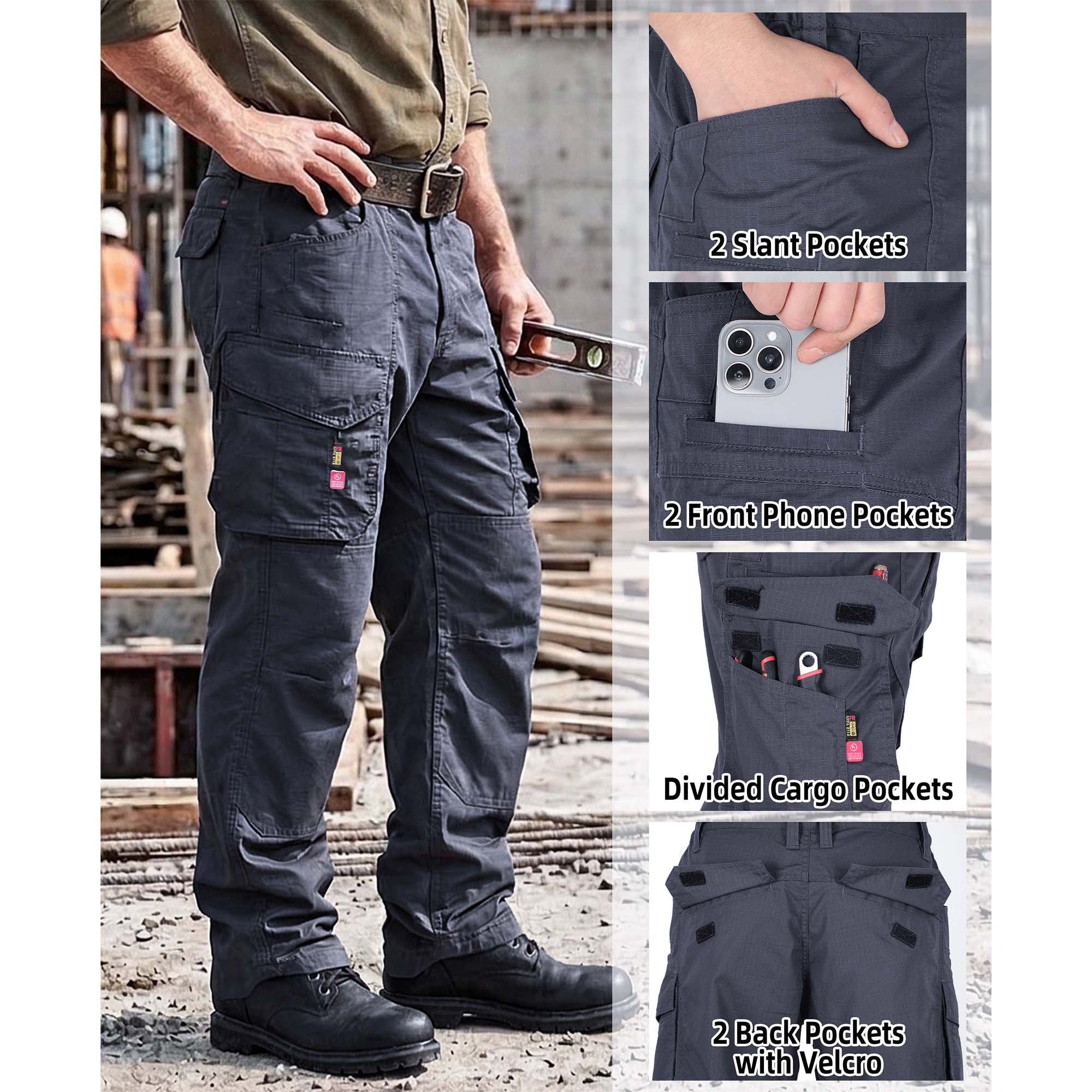 7OZ Lightweight FR Work Cargo Hiking Pant - B428