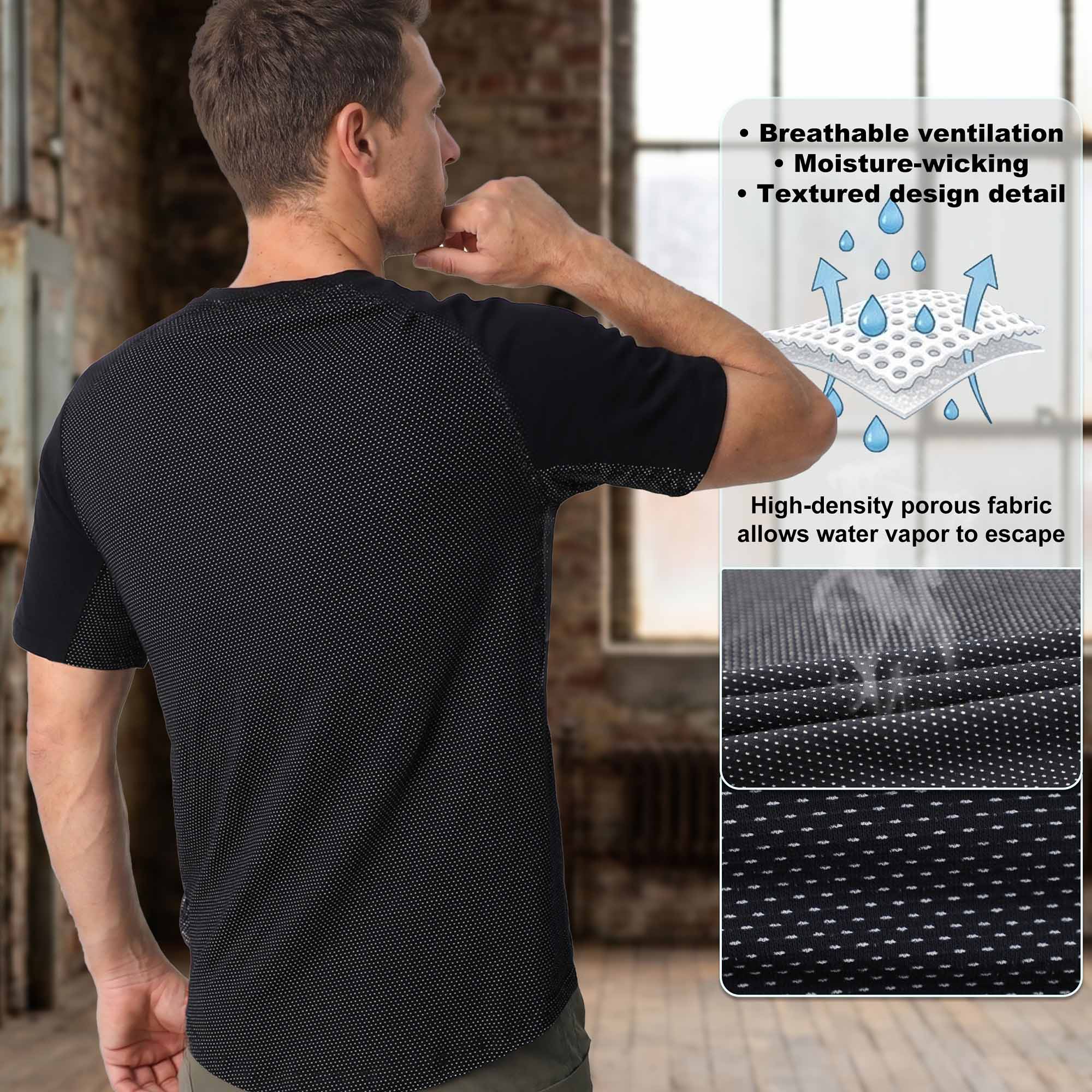 5.5OZ Lightweight Mesh Back Tee (NON-FR)-TS011H