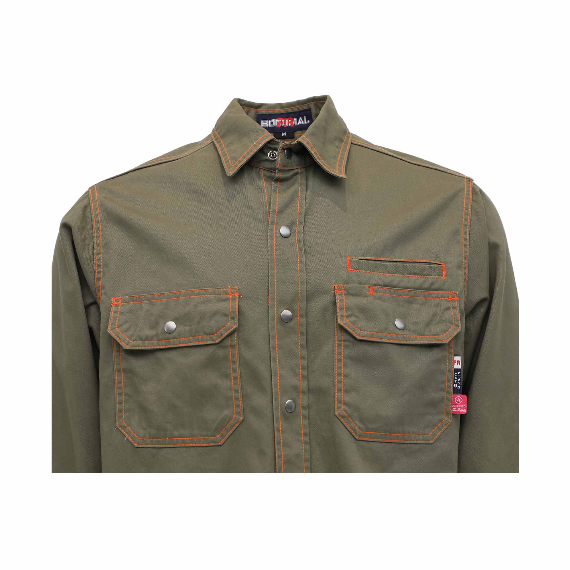 7.5OZ Solid Color  Shirts With Metal Button/Decorative Thread(Final sale)-3701