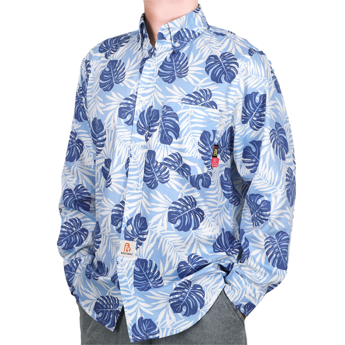 6.5OZ Printed Hawaii Lightweight Button Down Flame Resistant Shirts-0816A