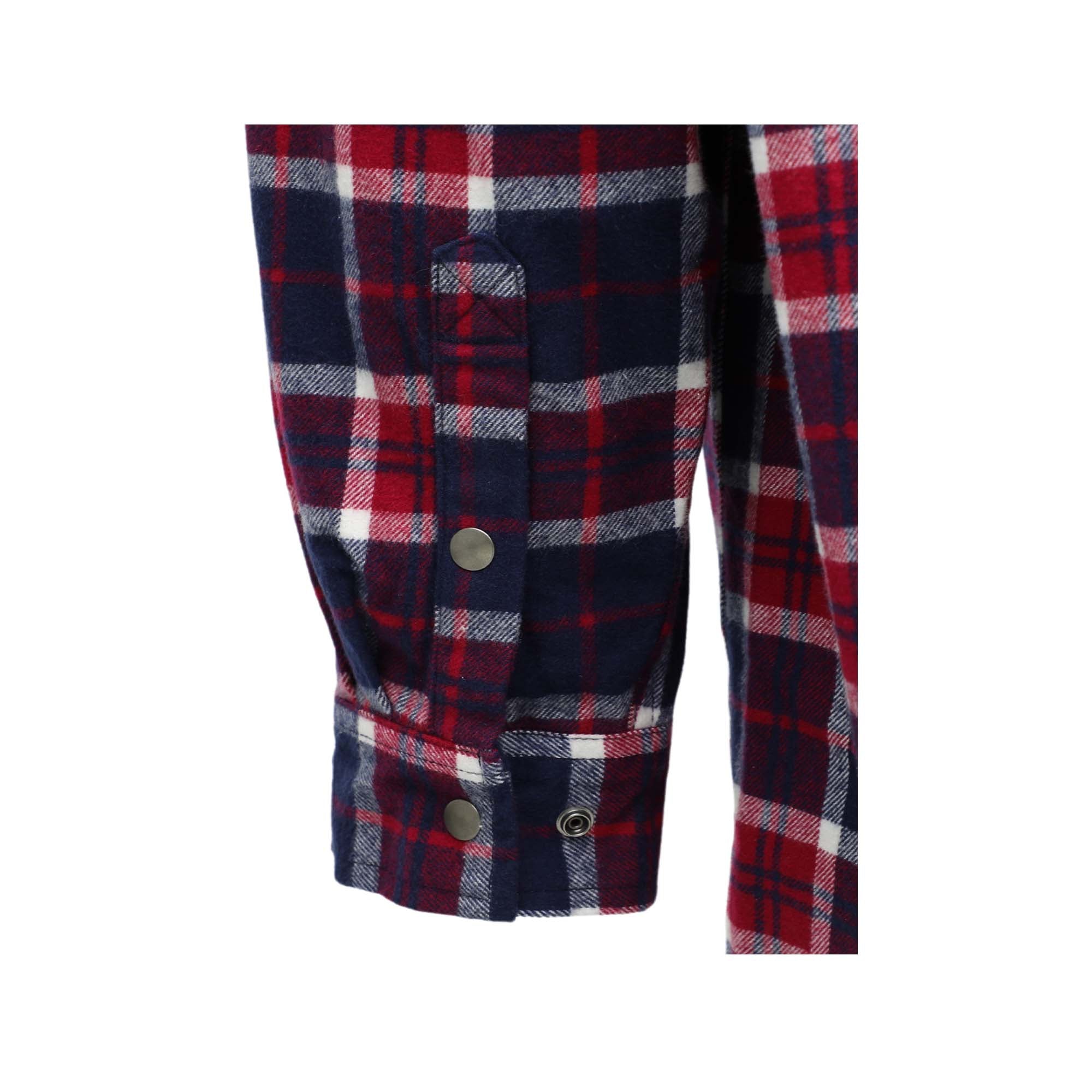8.5OZ Plaid Flannel Shirts With Hoodie-3818H