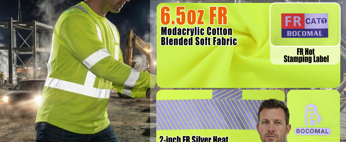 6.5OZ FR Hi Vis Reflective Vented Mesh Modacrylic Cotton Inherent T-Shirt-6036