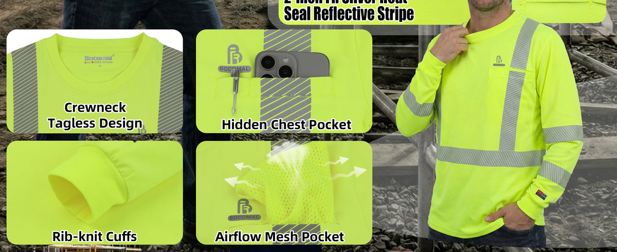 6.5OZ FR Hi Vis Reflective Vented Mesh Modacrylic Cotton Inherent T-Shirt-6036