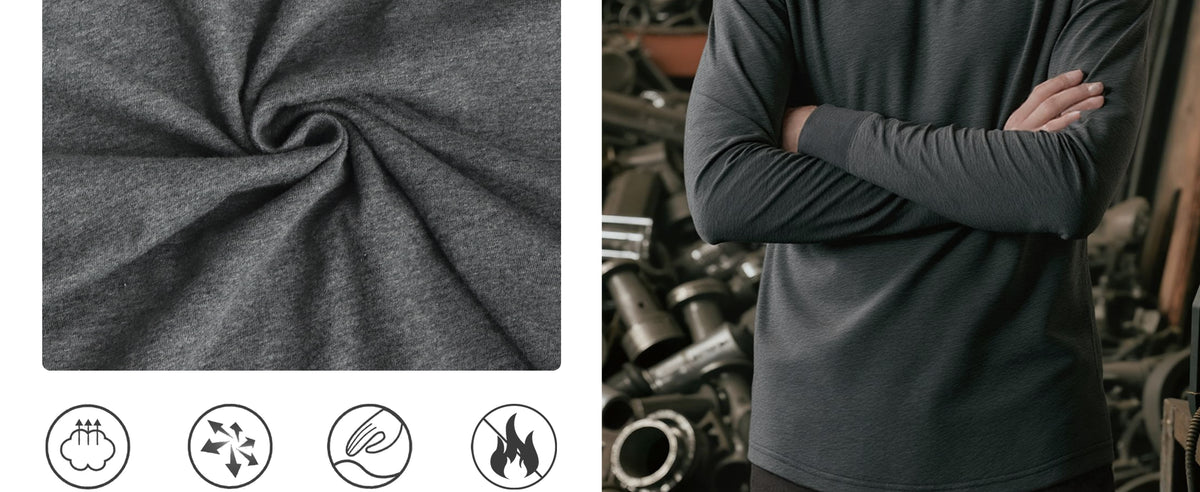 4.5OZ EX Lightweight Heather Series Flame Resistant NFPA2112 CAT1 Work Shirt Baselayer-6317