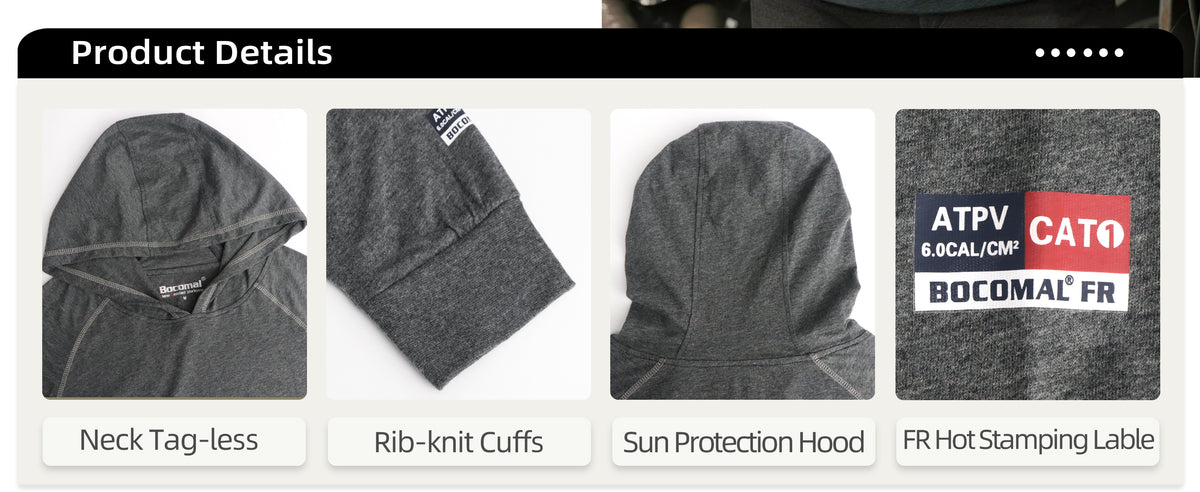 4.5OZ EX Lightweight Heather Series Flame Resistant NFPA2112 CAT1 Work Shirt Baselayer-6317