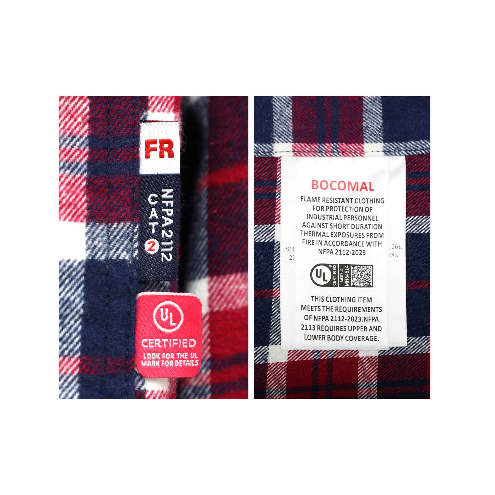 8.5OZ Plaid Flannel Shirts With Hoodie-3818H