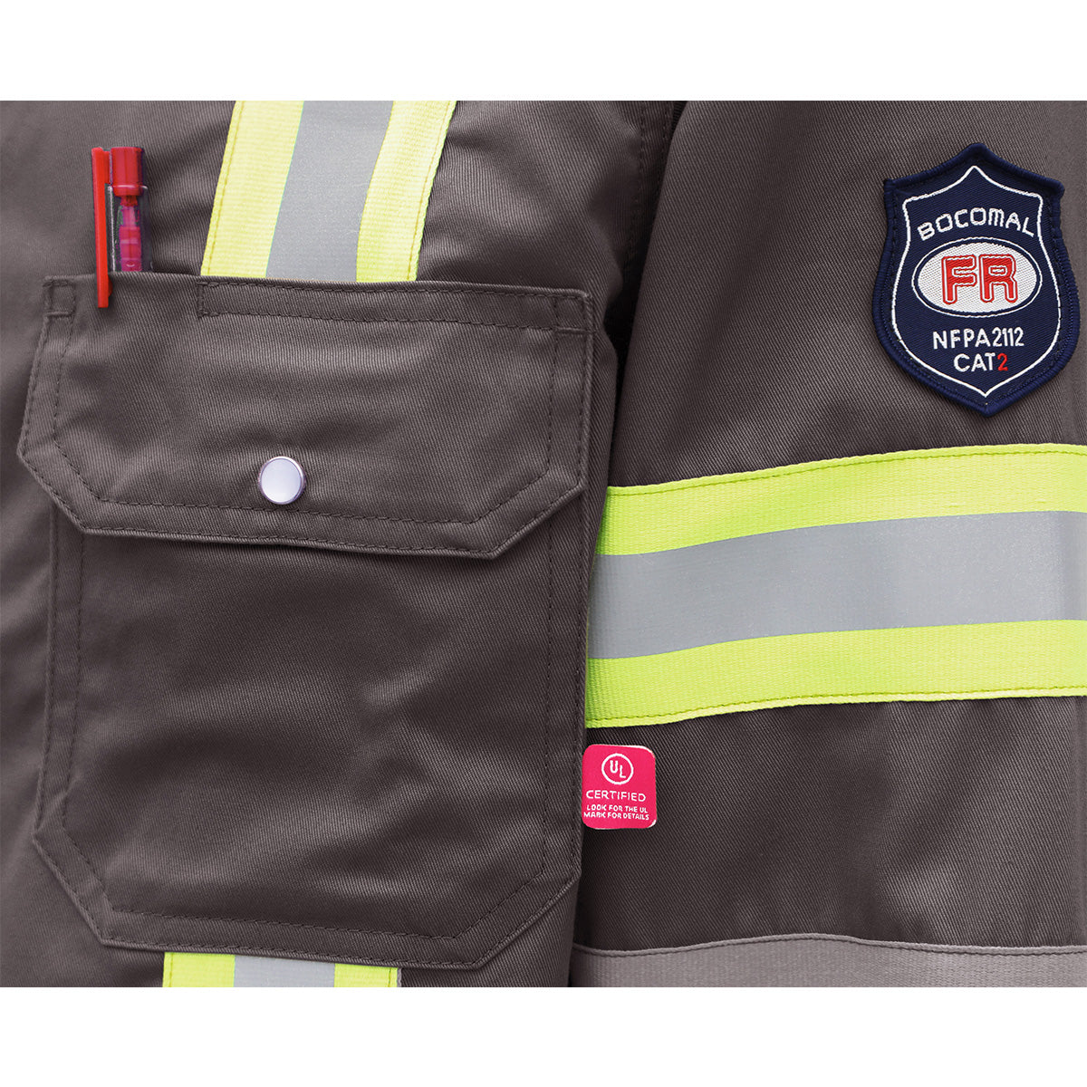 7.5OZ FR Hi Vis Reflective Shirts with Pearl Snap/Type O CLASS 1-0802