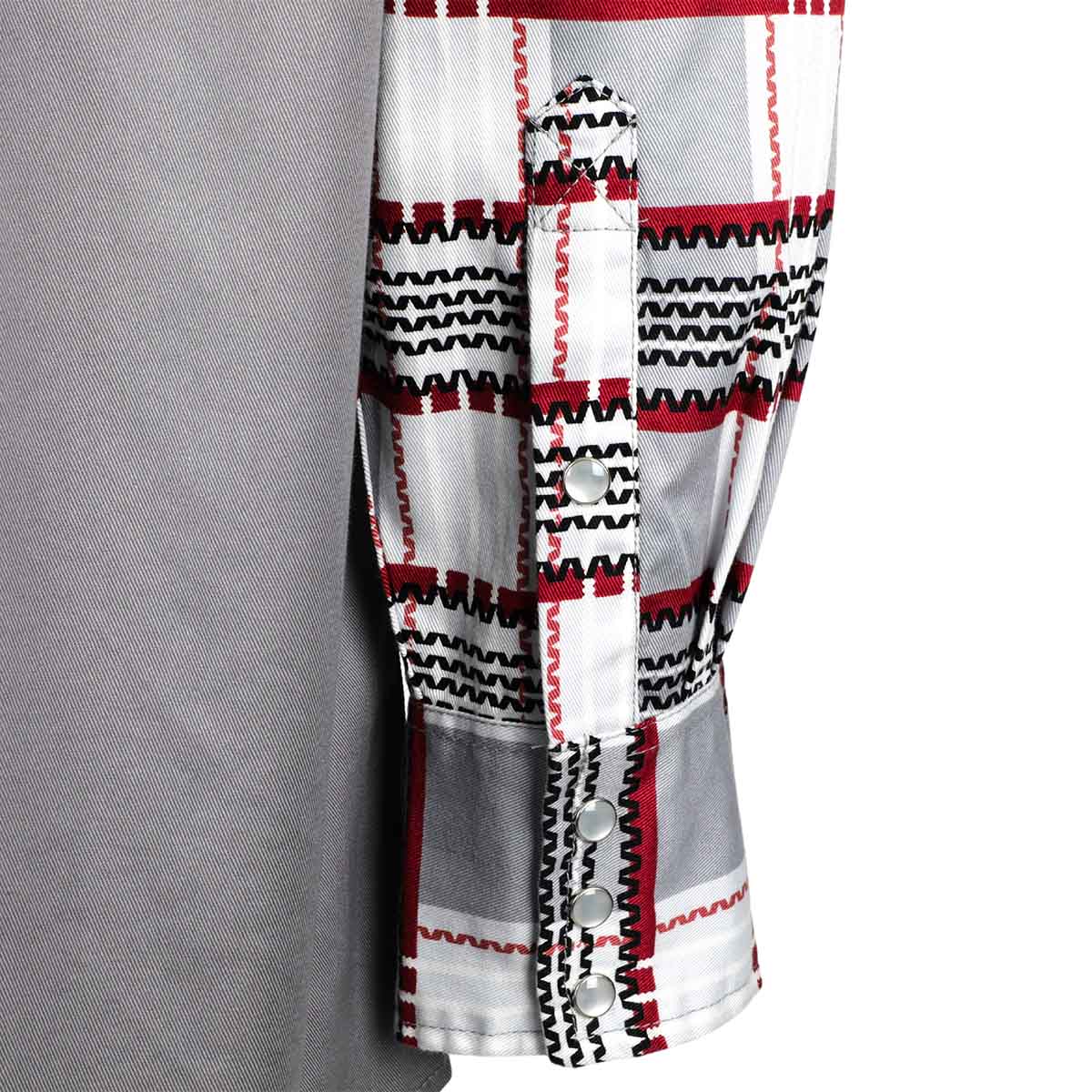 6.5OZ Pearl Snaps Two Tone Plaid/Solid Flame Resistant Cotton Welding Shirt-0907P