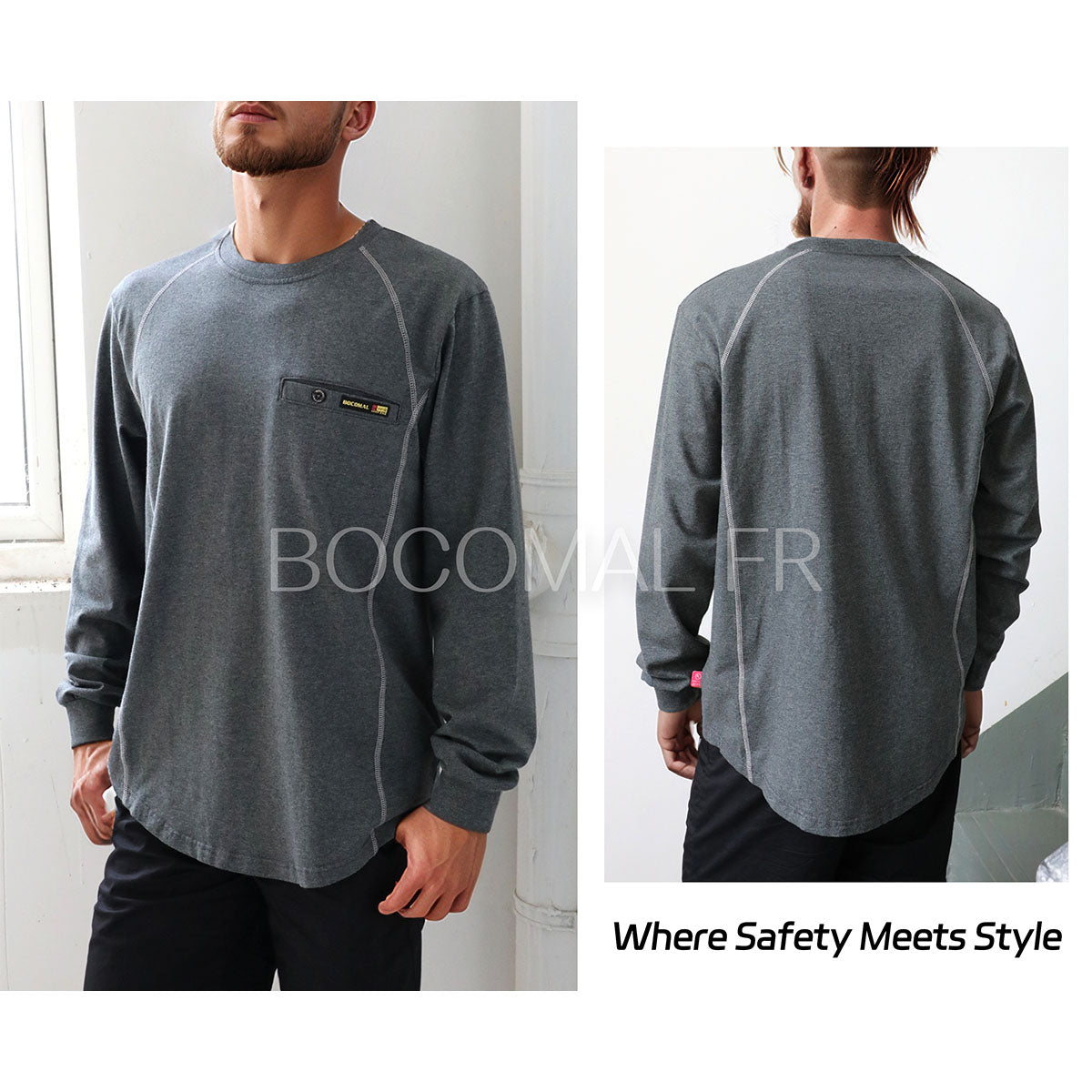 6OZ FR Mid-weight Melt Pocket Crew Neck T-shirts-4422