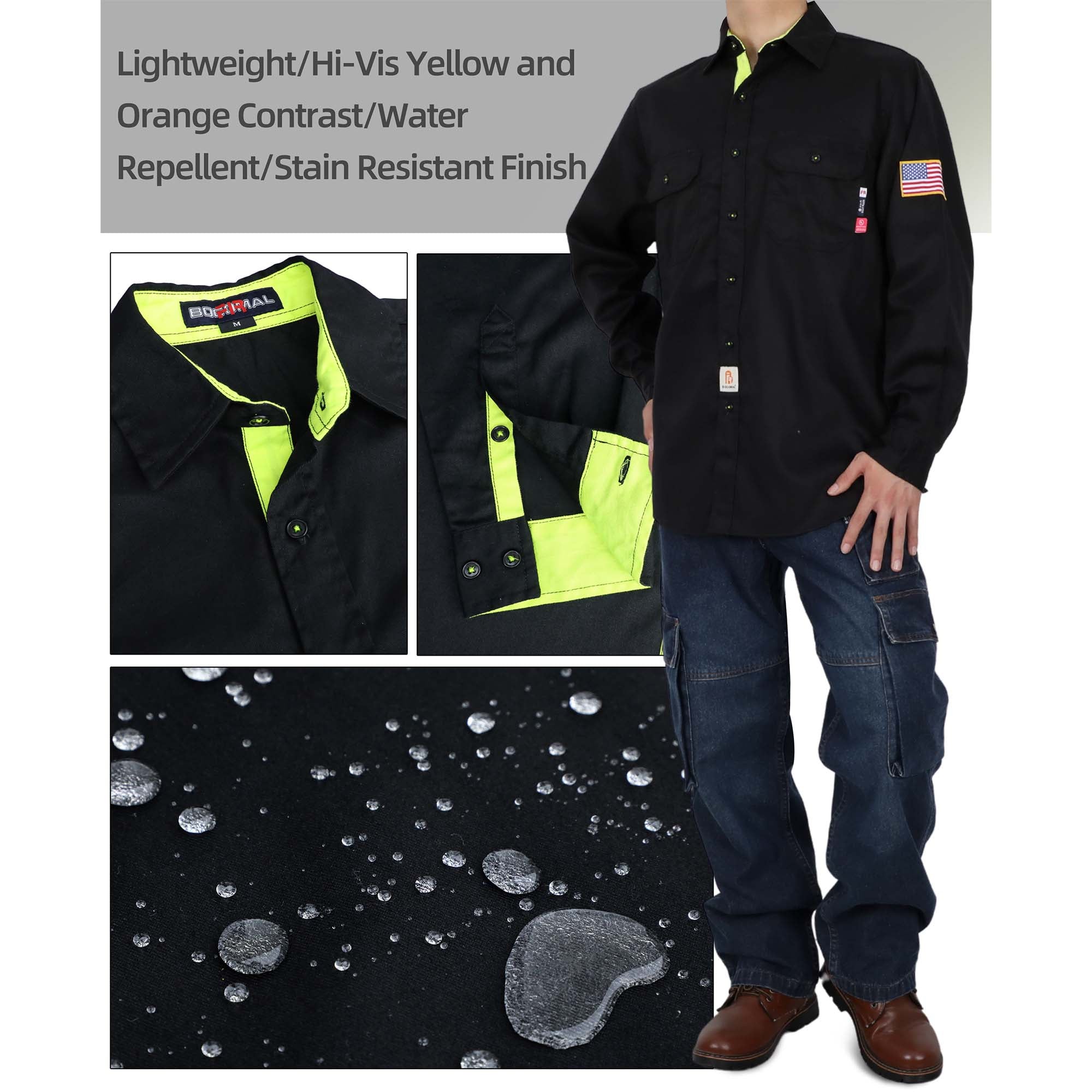 6.5OZ Solid Color Shirt With Water & Oil Repellent Finish-5307