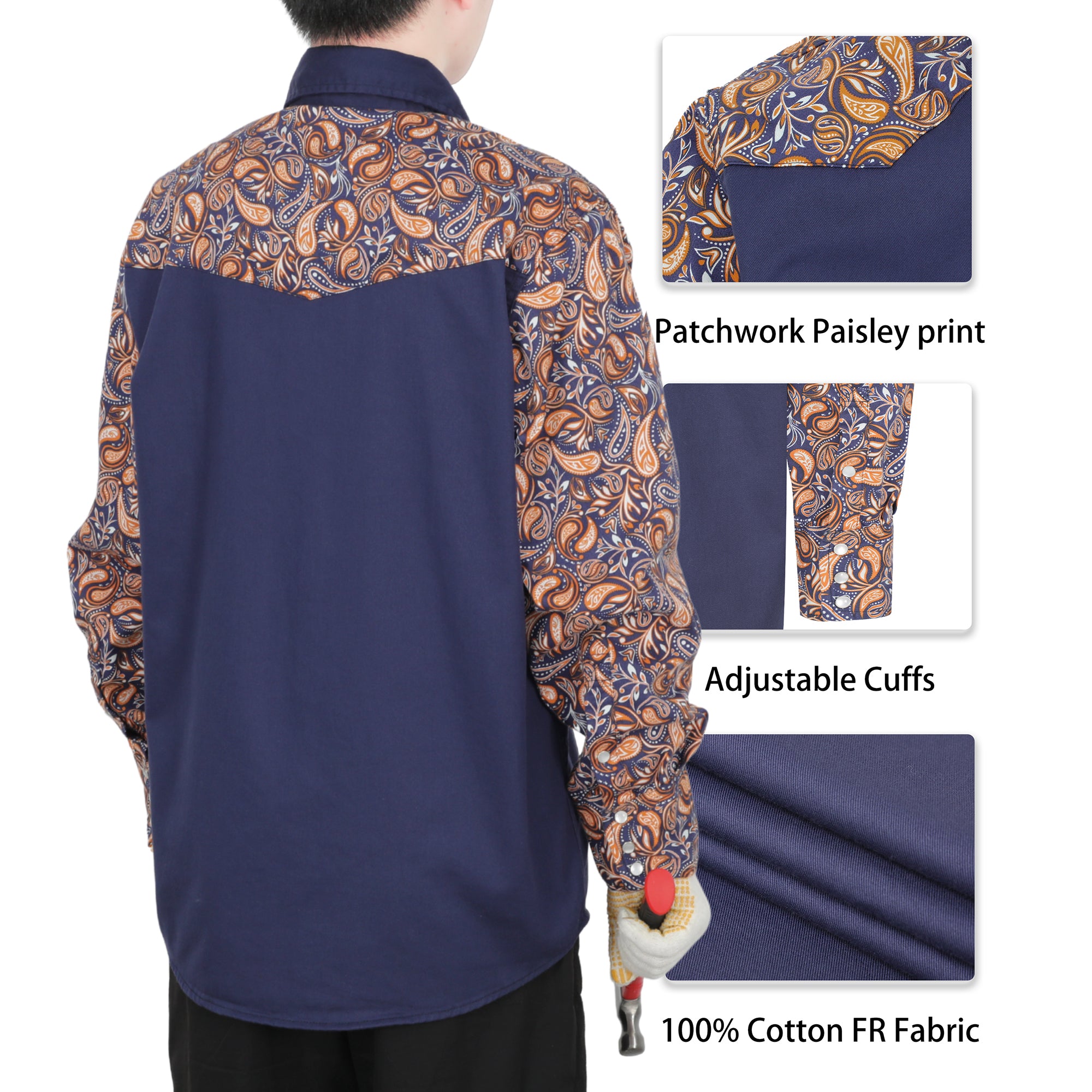 トップス faisal firdaus BOCOMAL FR Flame Resistant Shirts Light Weight CAT2 Fire Retardant