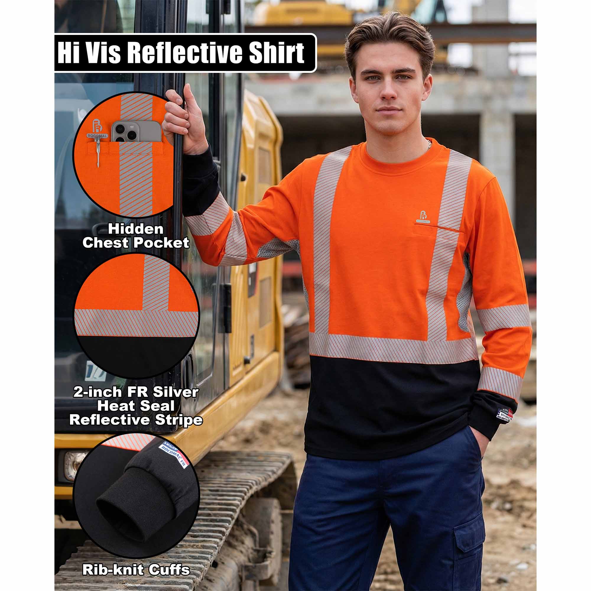 5.5OZ Lightweight Hi Vis Summer Vented Mesh FR T-Shirt-6008HV