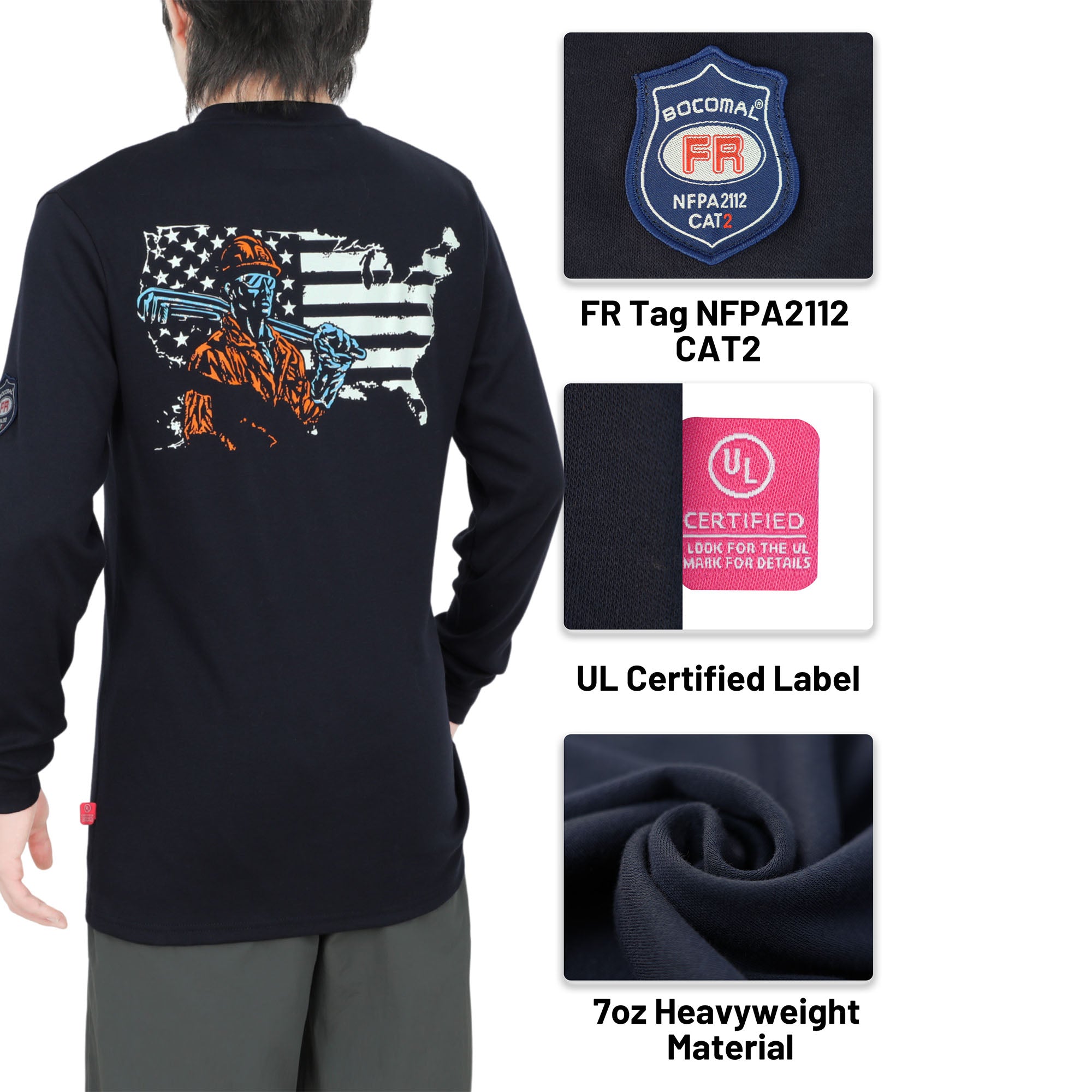Printed Series Flame Resistant NFPA2112 CAT2 Work T-Shirt/Hoodies(Final Sale)
