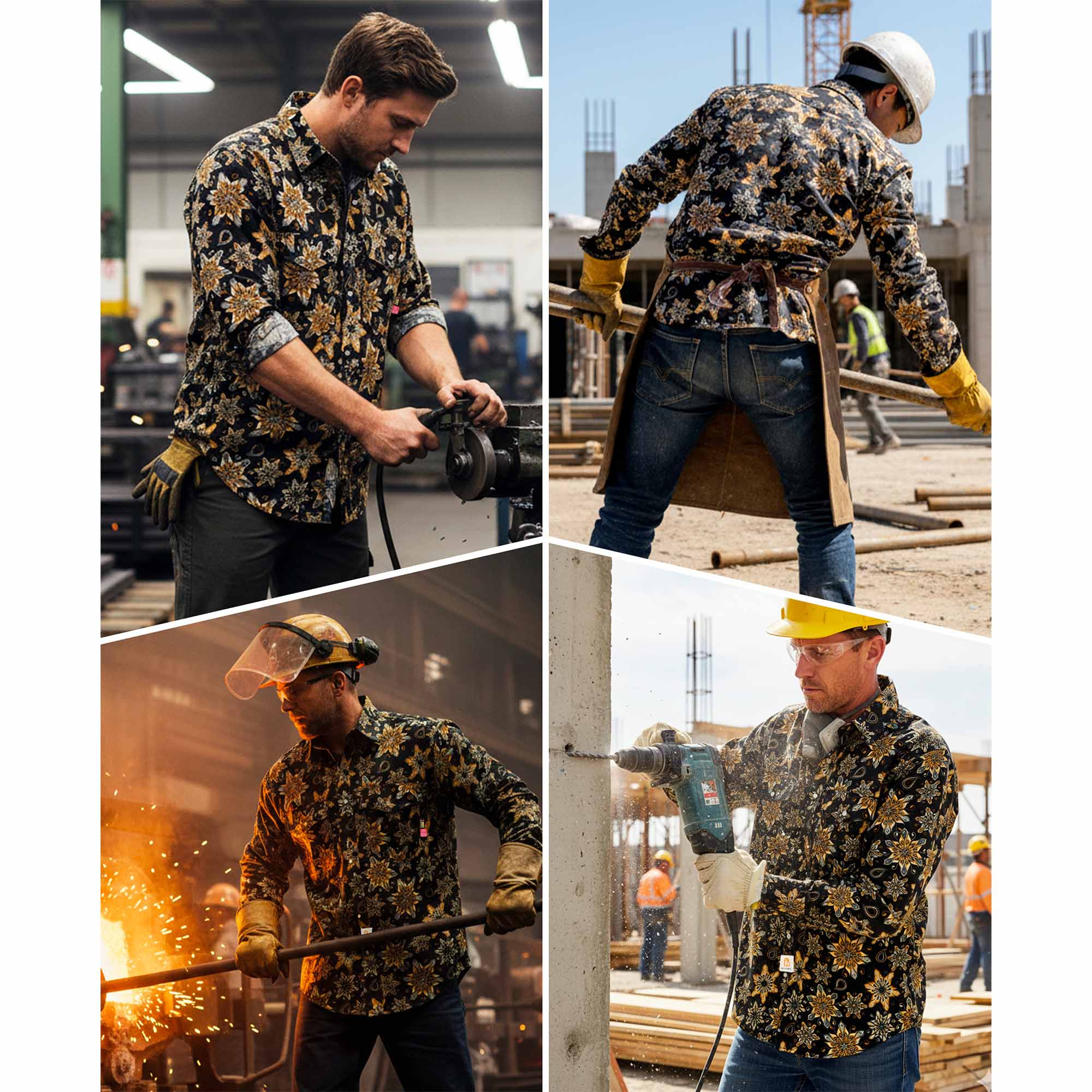 6.5OZ Lightweight Printed FR Shirts With Pearl Snap-0916A