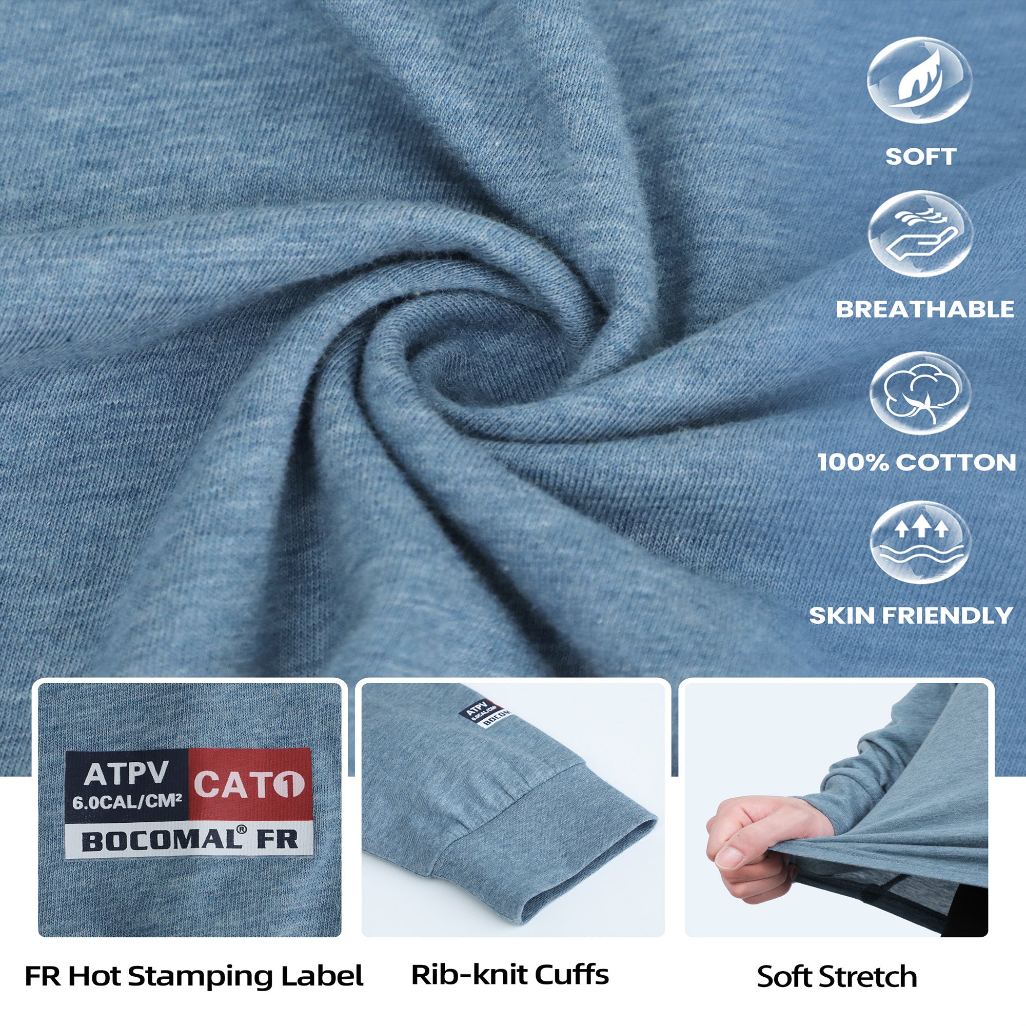 4.5OZ Vented Mesh Loose Fit EX Lightweight Flame Resistant Crew Neck T-Shirts-9717