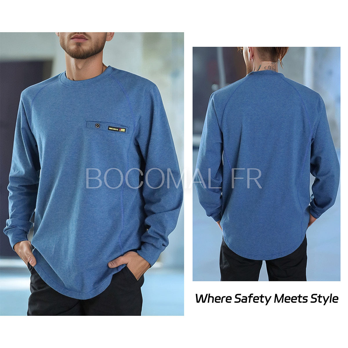 6OZ FR Mid-weight Melt Pocket Crew Neck T-shirts-4422