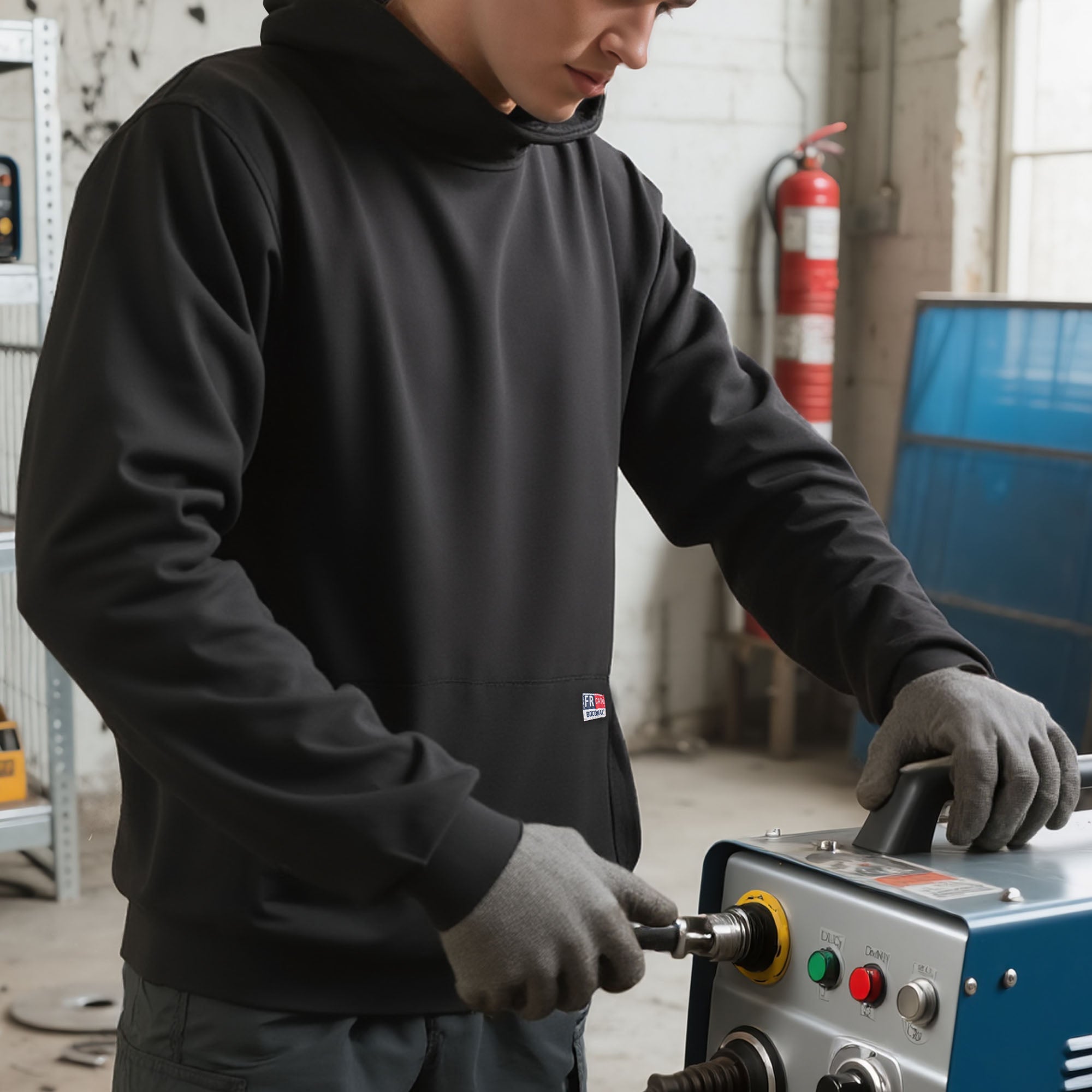 12.5oz Heavyweight Permanent Flame Resistant Modacrylic Cotton Hooded Sweatshirts-9634/9534