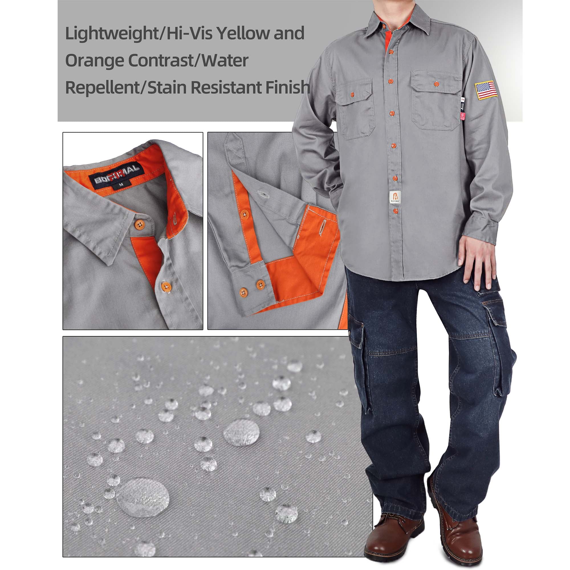 6.5OZ Solid Color Shirt With Water & Oil Repellent Finish-5307