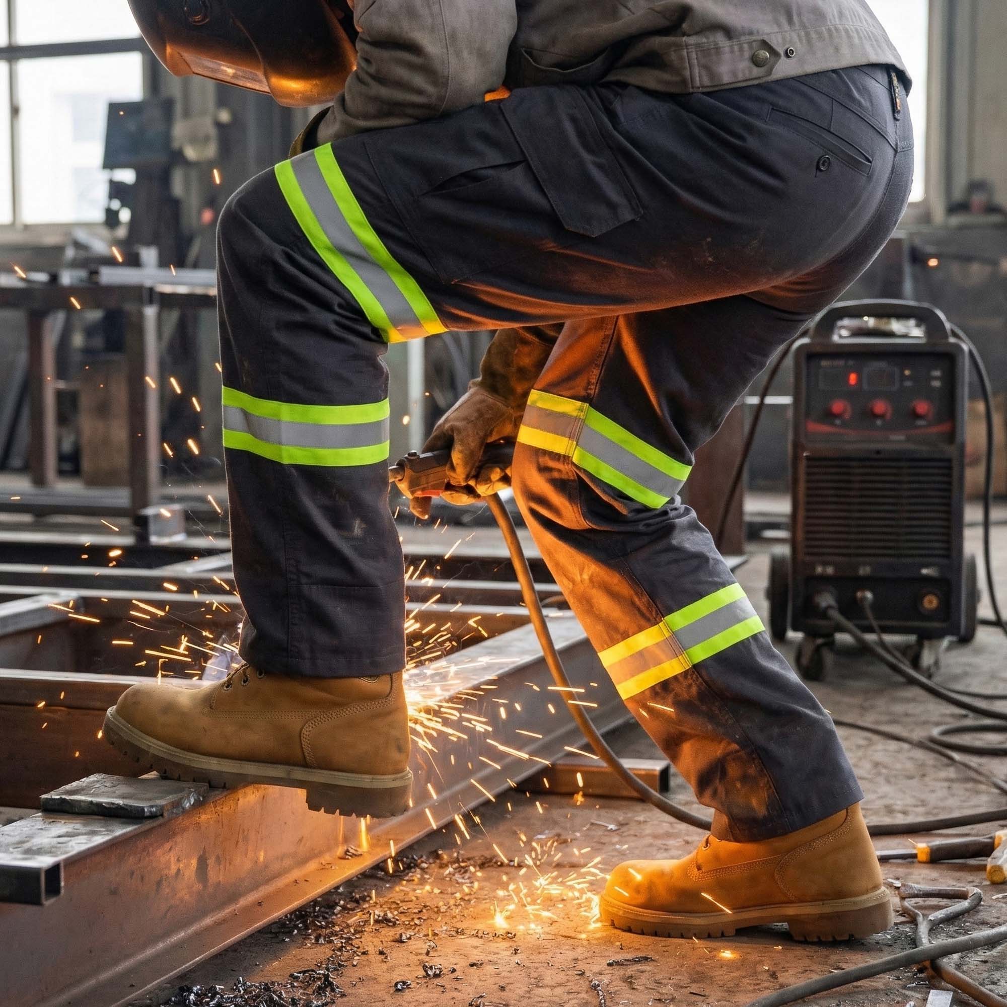7OZ Hi Vis Rip-Stop FR Reflective Cargo Work Pants-A828HV