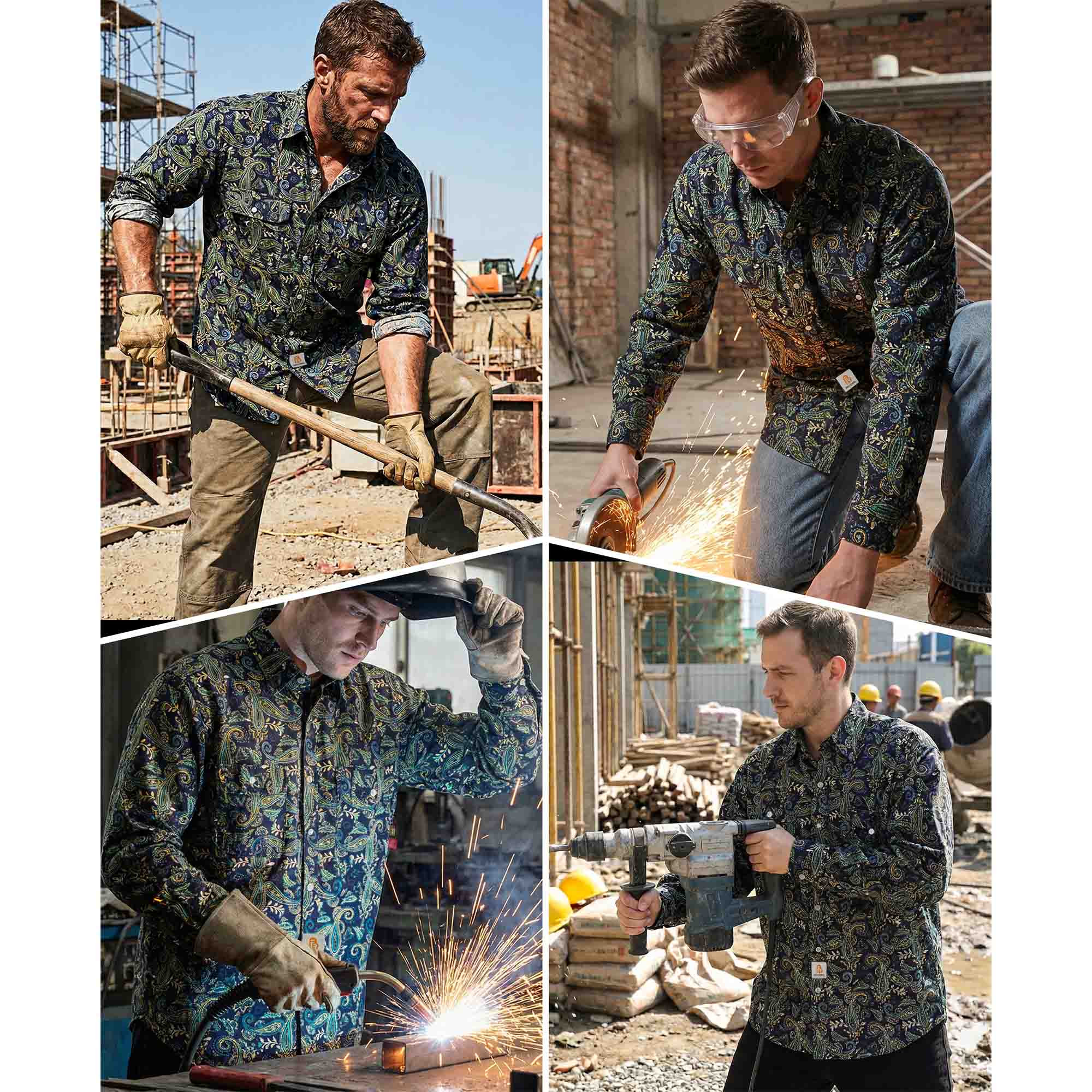 6.5OZ Lightweight Printed FR Shirts With Pearl Snap-0916A