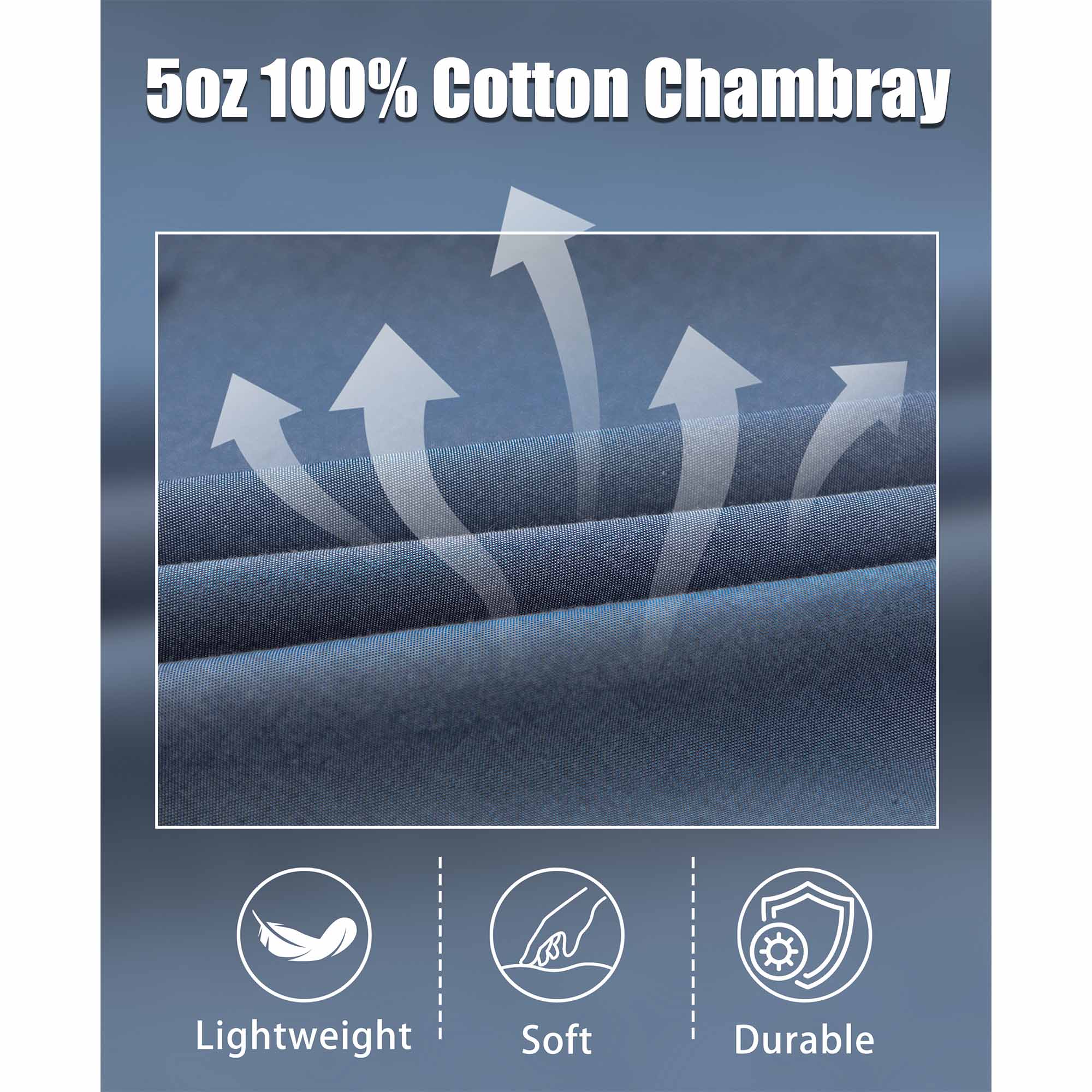 5OZ Lightweight 100% C Chambray Shirt (NON-FR)-SH041L