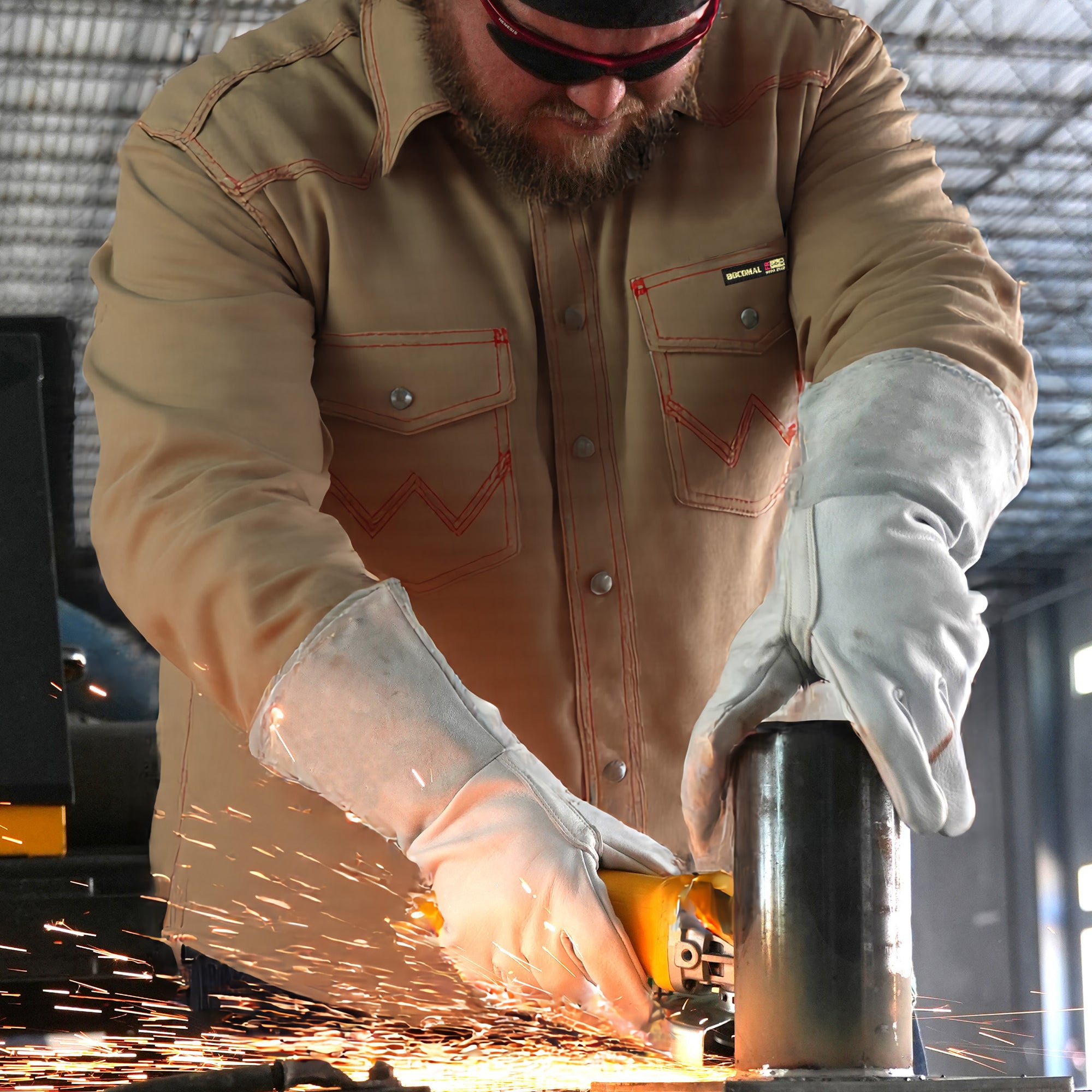 8.5oz Heavyweight Stretch Canvas FR Welding Shirts-0932