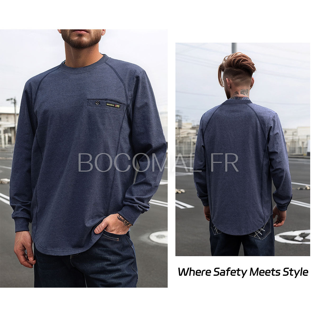 6OZ FR Mid-weight Melt Pocket Crew Neck T-shirts-4422