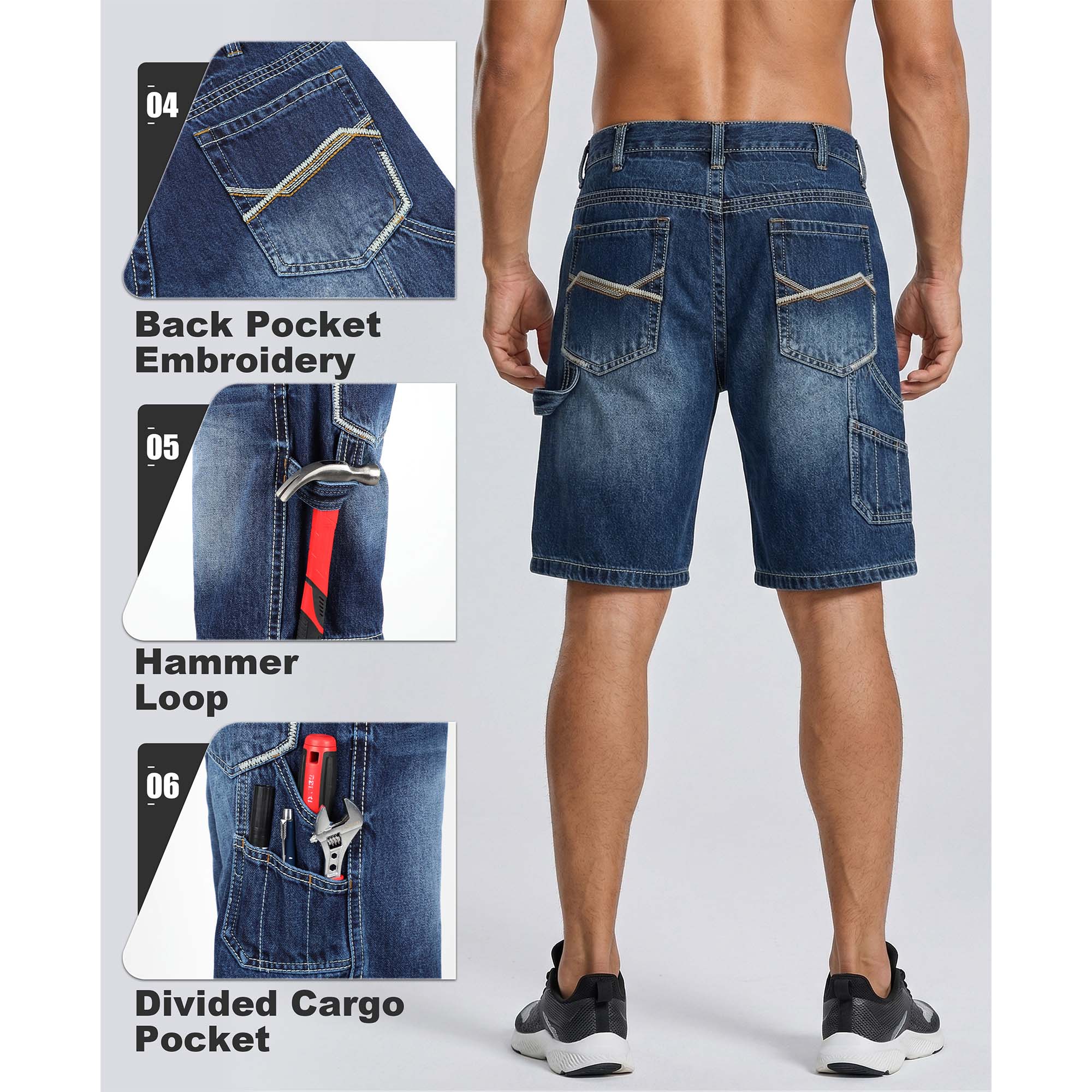 12.5OZ Heavy Duty 100% C Relaxed Denim Shorts (NON-FR)-PN102A
