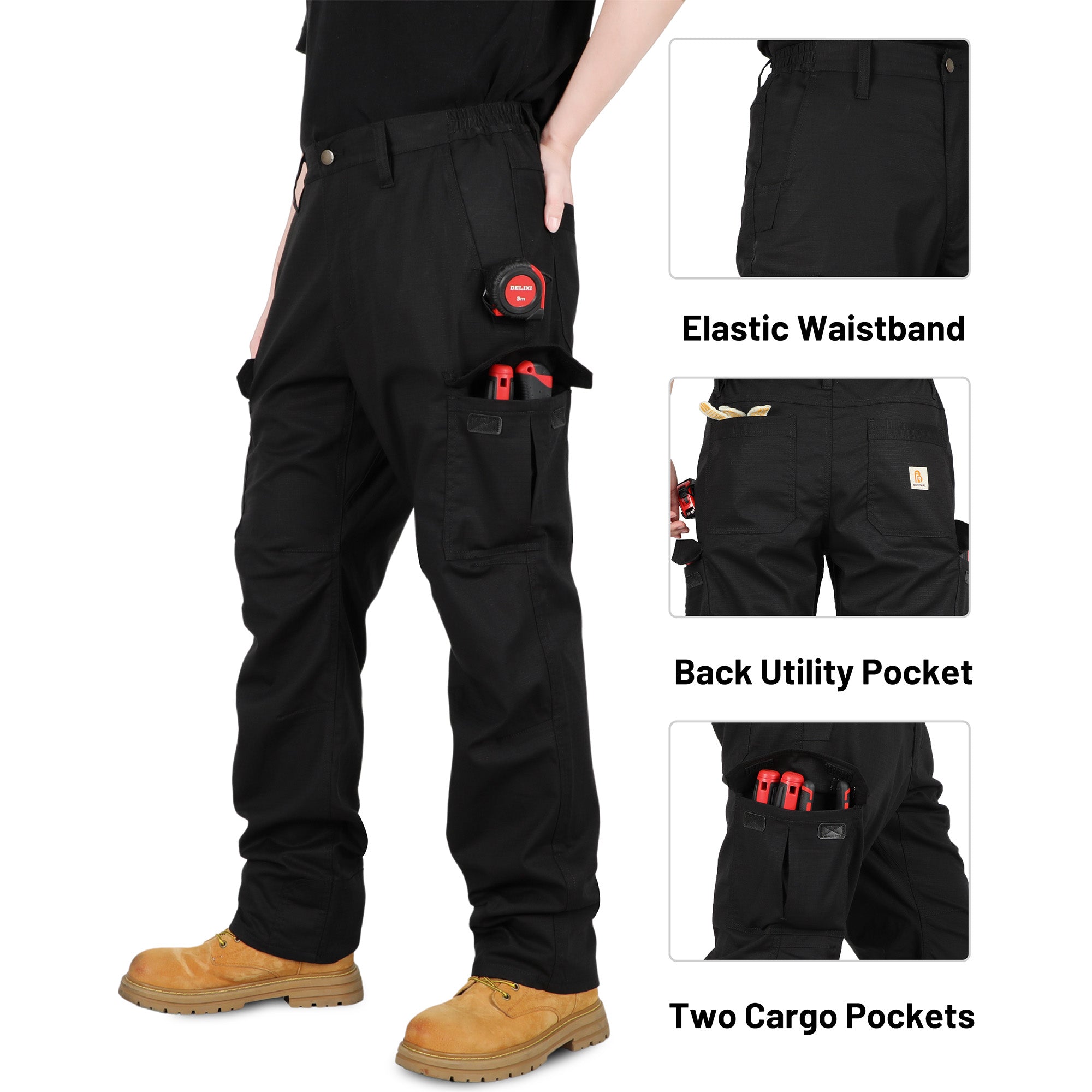 Modacrylic Cotton Fleece Lined Stretch Winter Cargo Pants-9328
