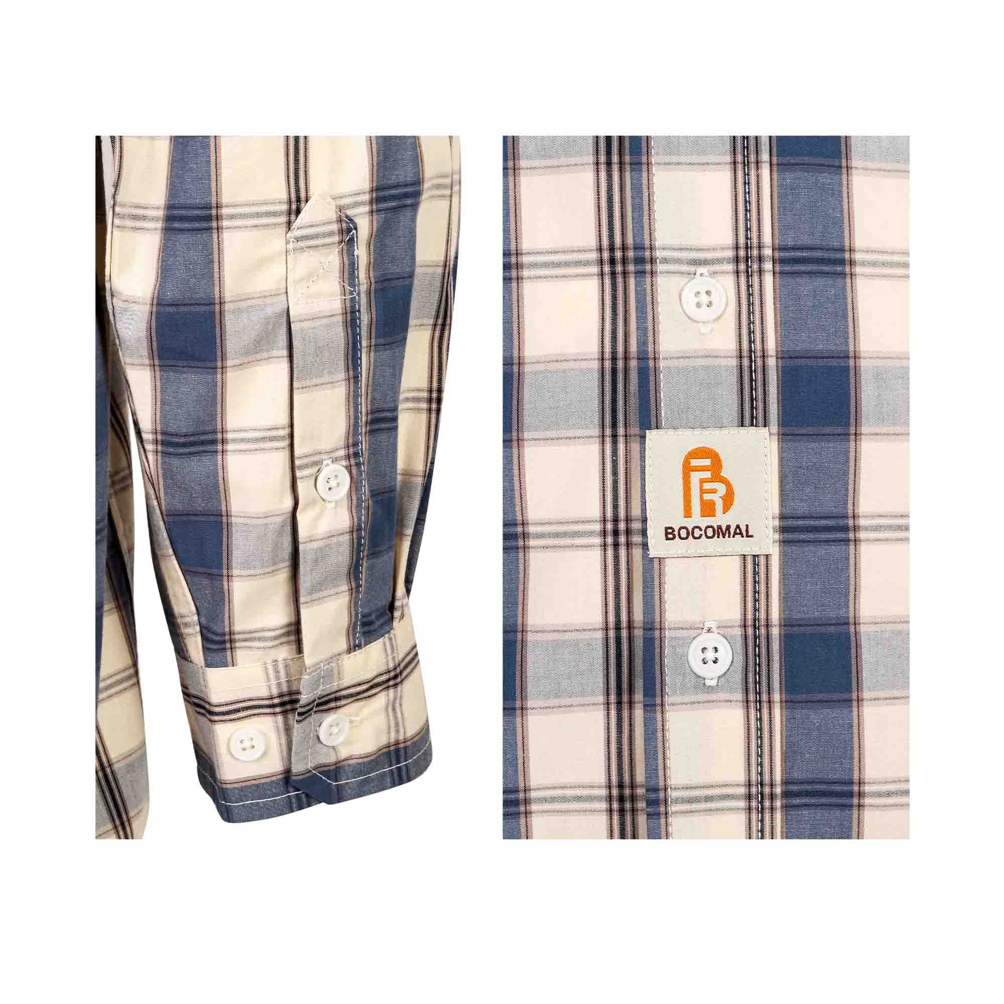 4.5OZ Printed Plaid Shirts With Button（Final Sale）-0823