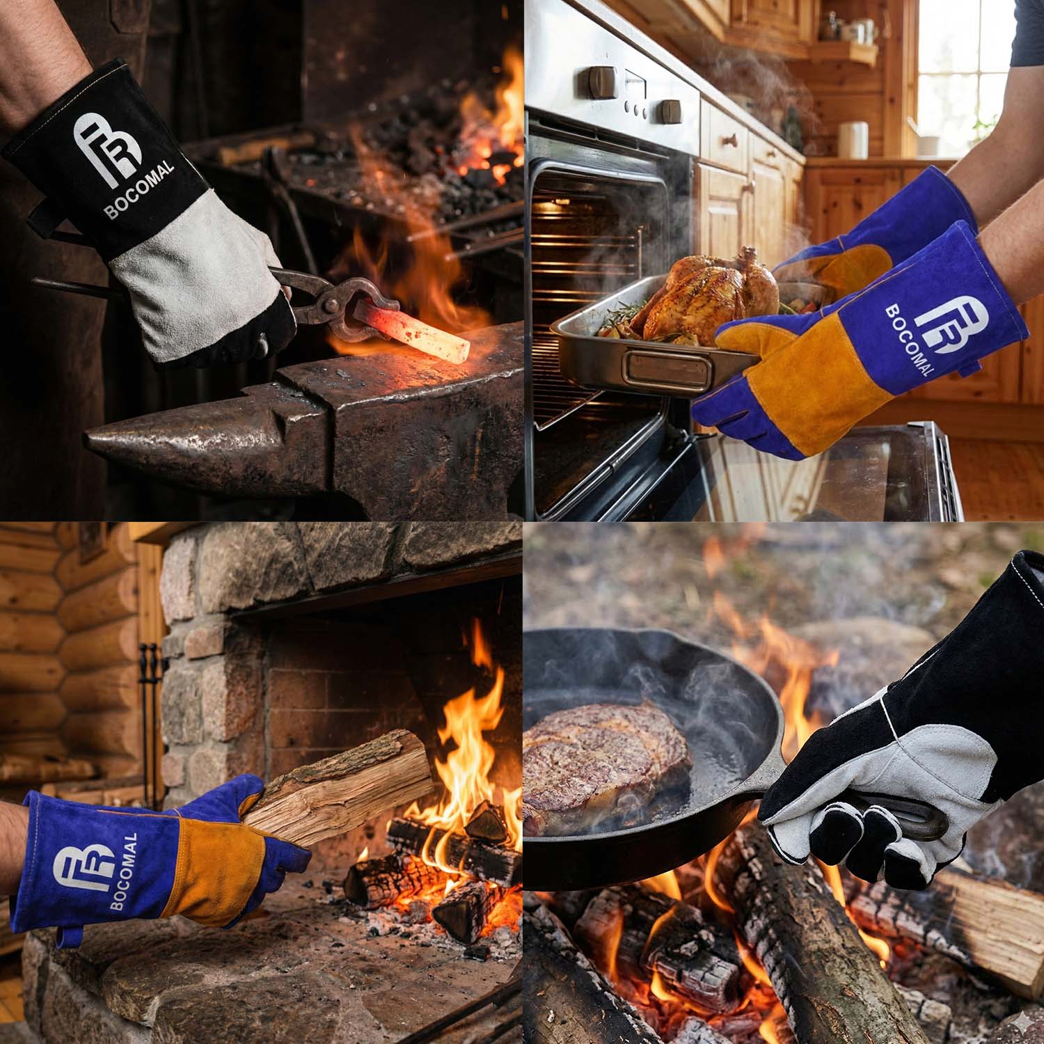 16-Inch Triple-Layer Heat- Resistant Protective Gloves(Heat up to 500°C)-0301