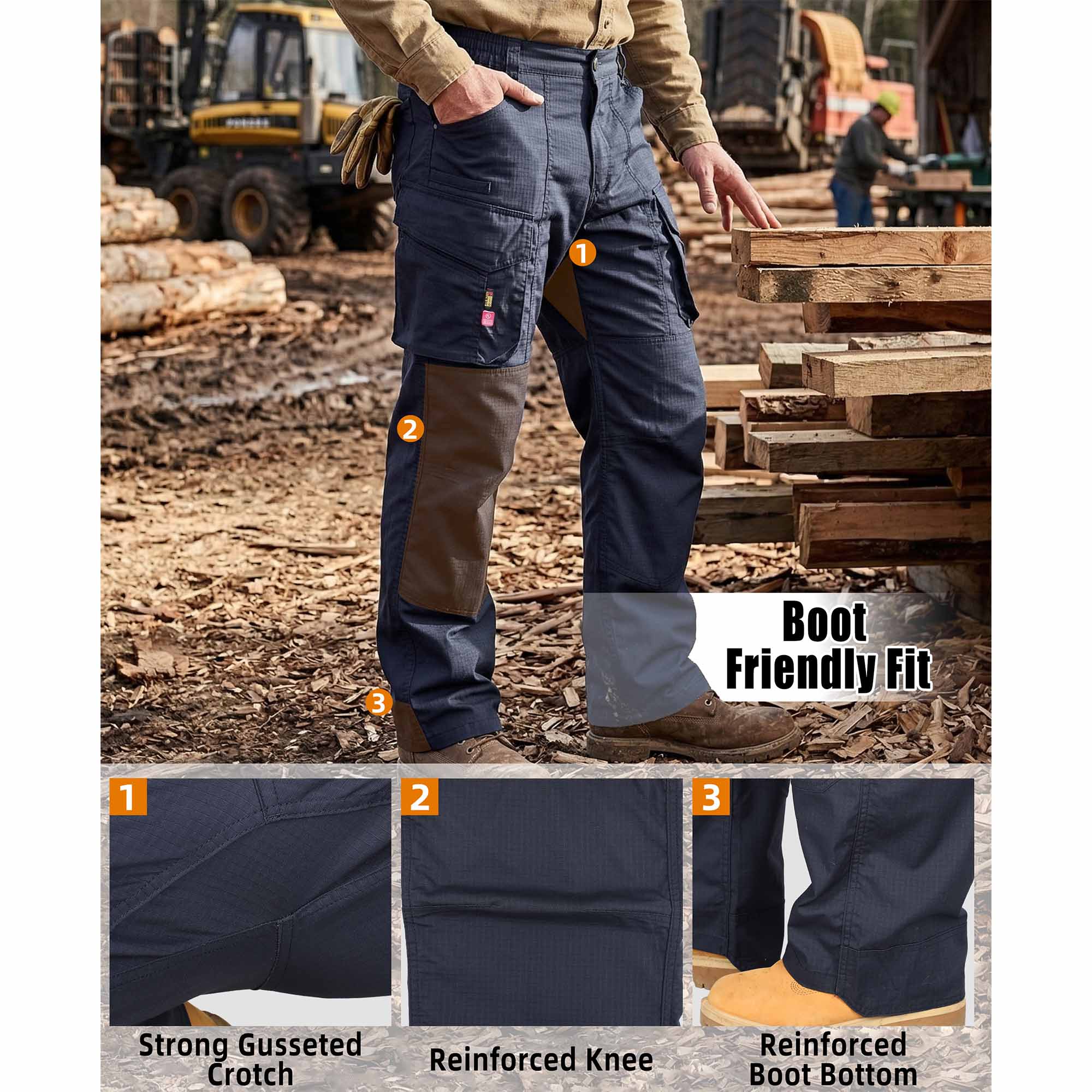 7OZ Lightweight FR Work Cargo Hiking Pant - B428