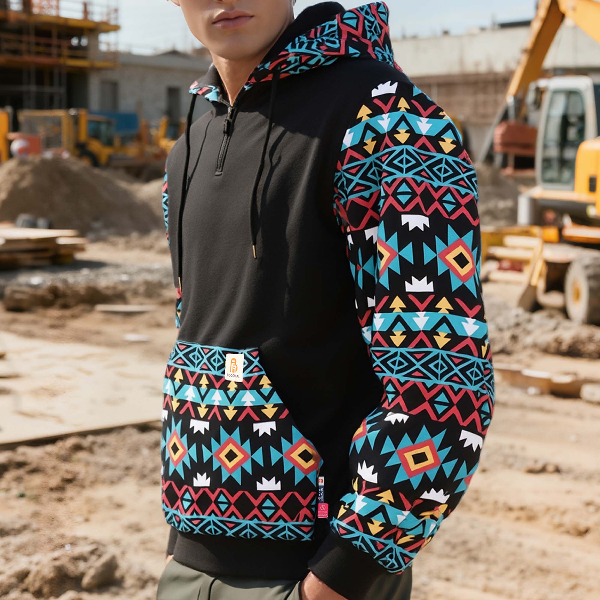 10.5OZ Classic 1/4 Zipper Pullover Hoodies/Printing(Final Sale)-4509P