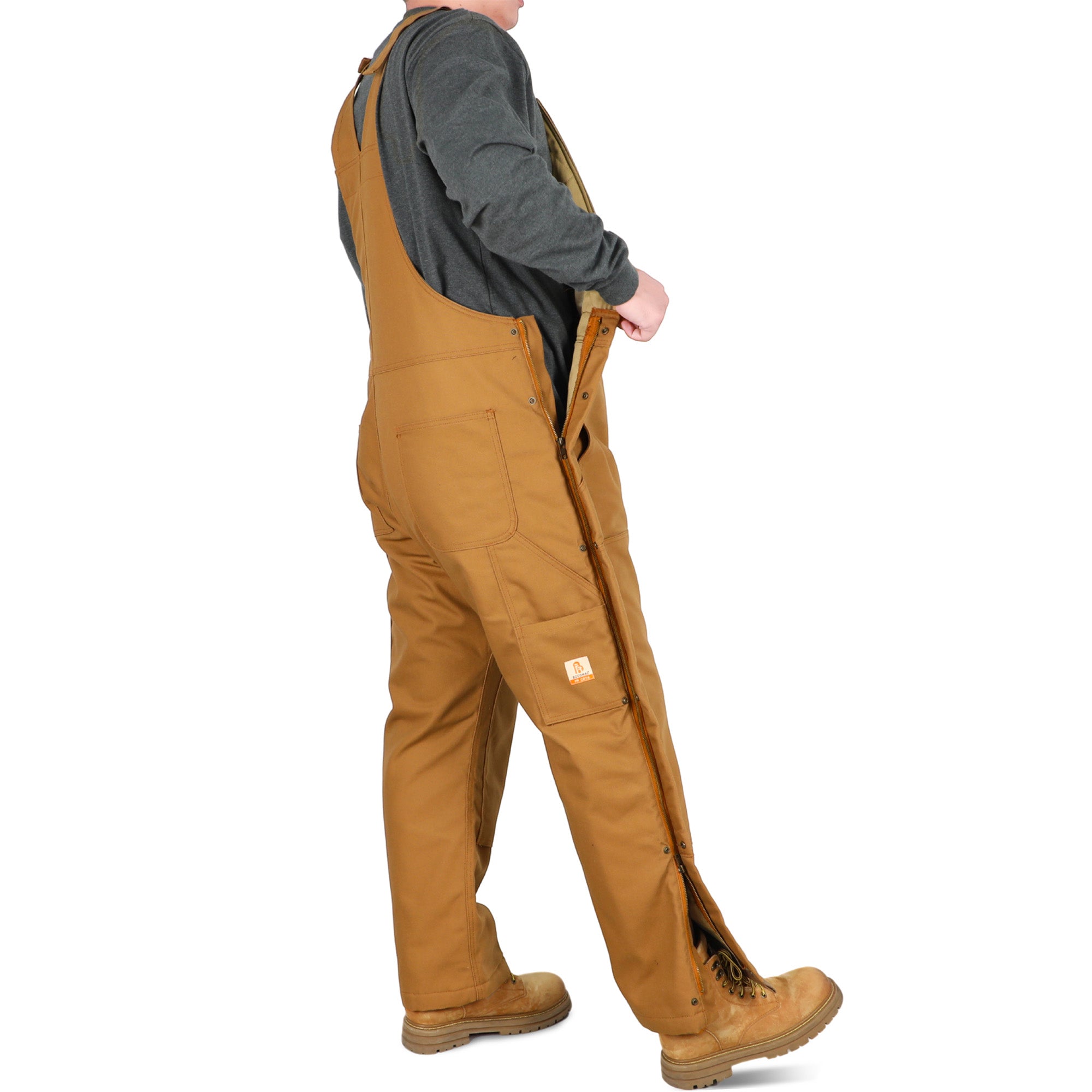 Insulated FR Bib Overalls with Thigh Zippers and Knee Pads for winter -8704