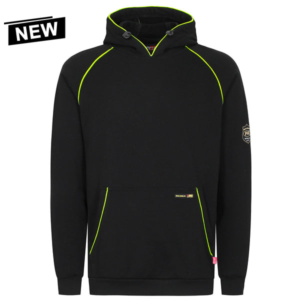 12oz Heavyweight Cotton Fleece FR Hi-Vis Hooded Sweatshirts