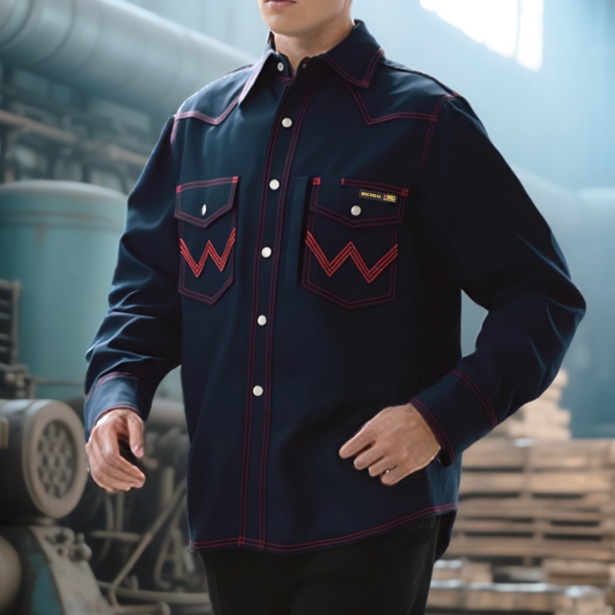 8.5oz Heavyweight Stretch Canvas FR Welding Shirts-0932