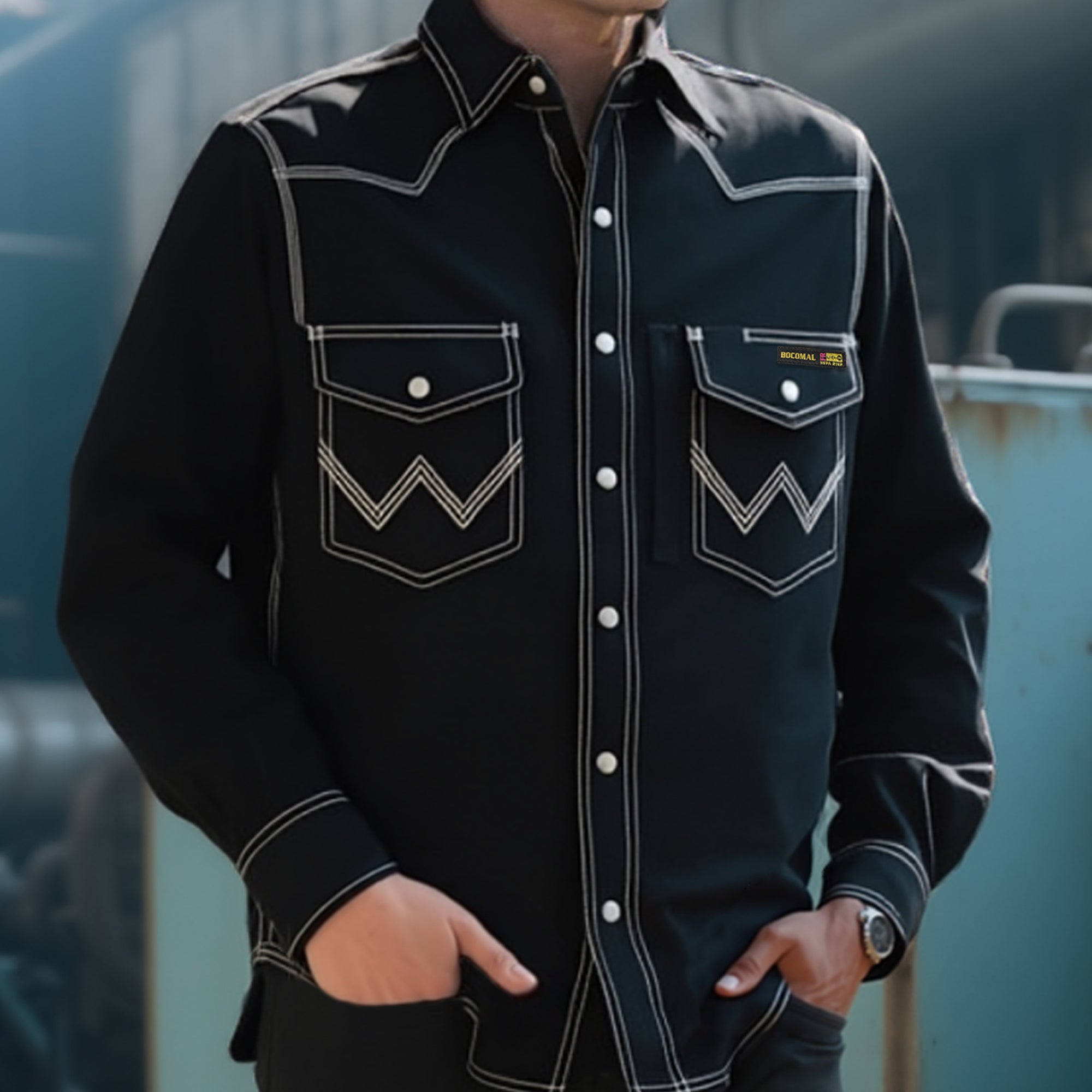 8.5oz Heavyweight Stretch Canvas FR Welding Shirts-0932